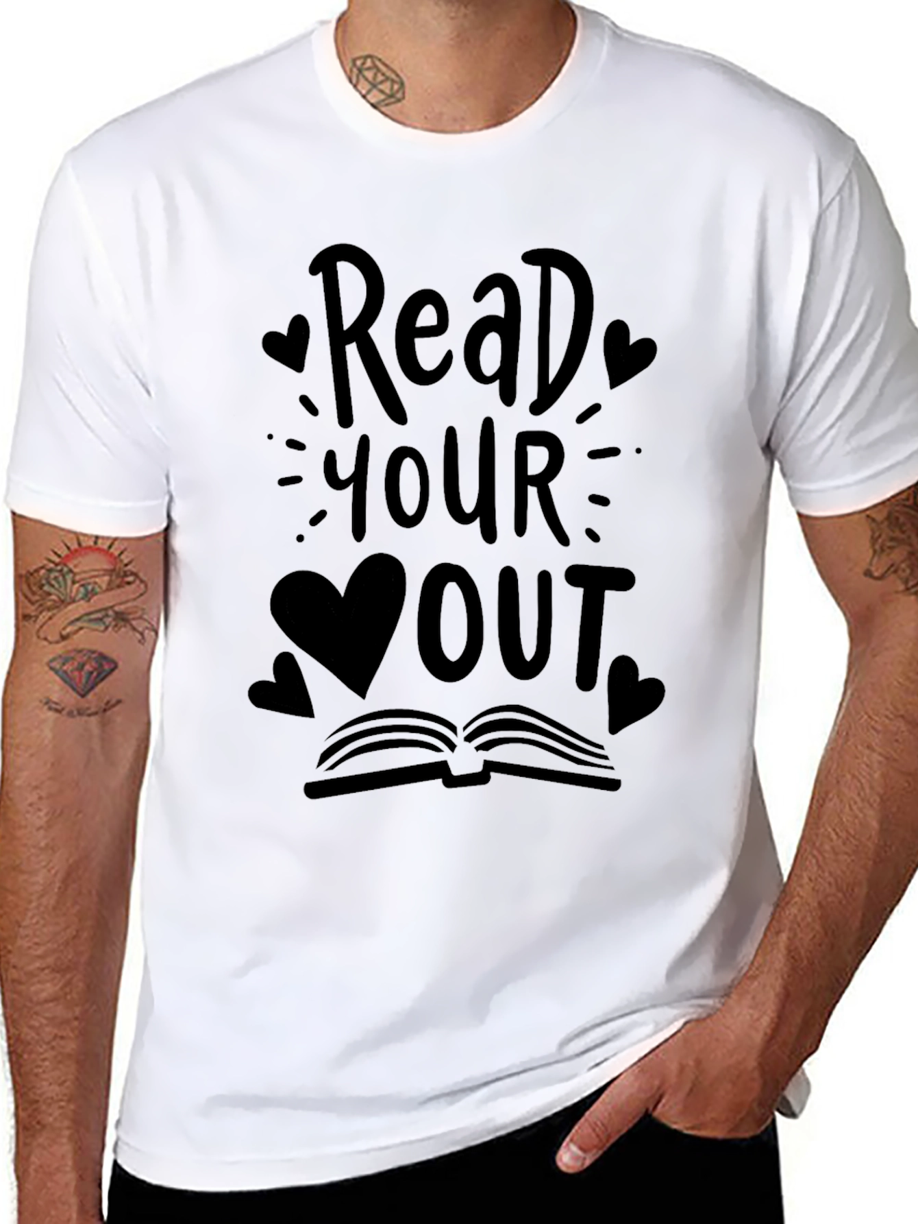Read Your Heart Out Black Graphic Tee