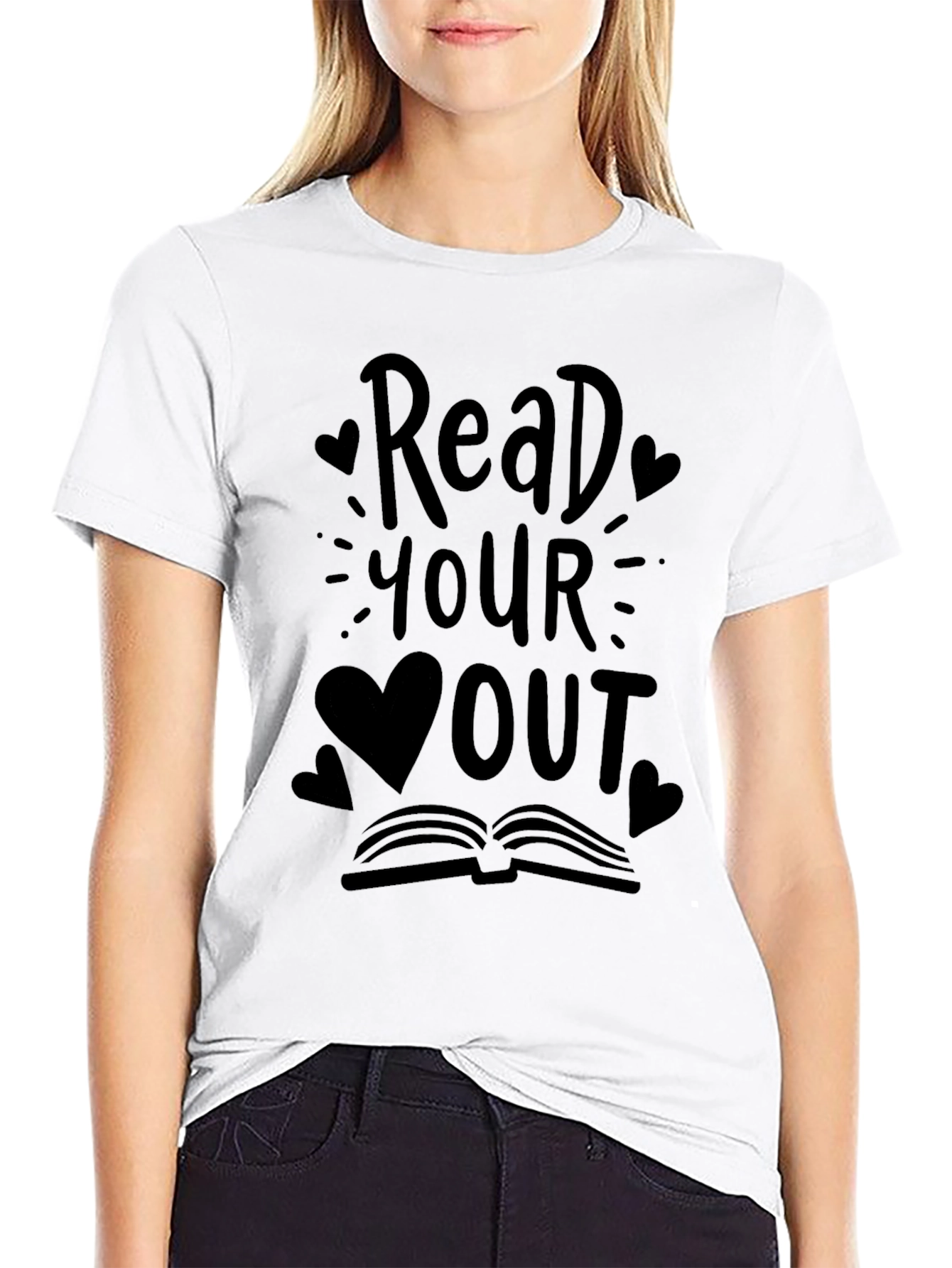 Read Your Heart Out Black Graphic Tee
