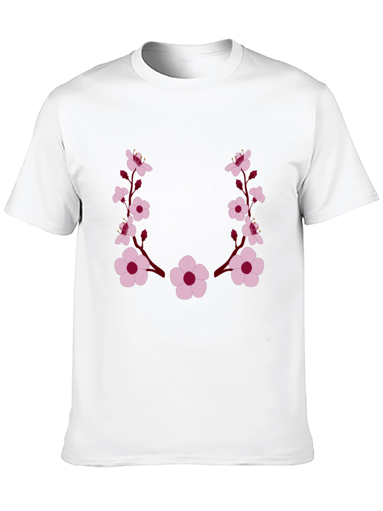 Black Floral Sakura Graphic T-Shirt