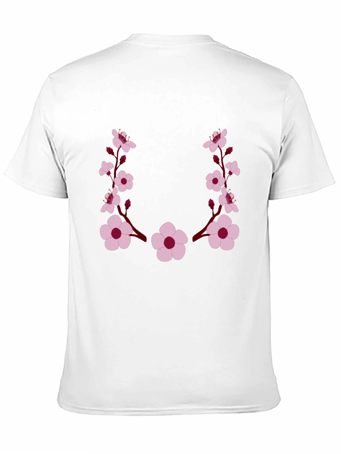 Black Floral Sakura Graphic T-Shirt