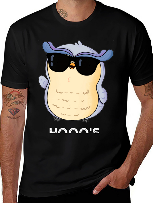 Cool Owl Graphic Tee - Hooos There? Black T-Shirt