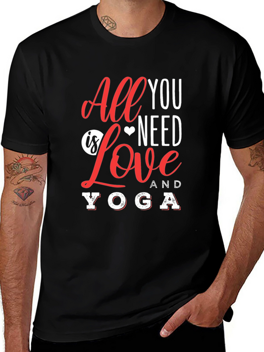All You Need Is Love and Yoga Graphic T-Shirt
