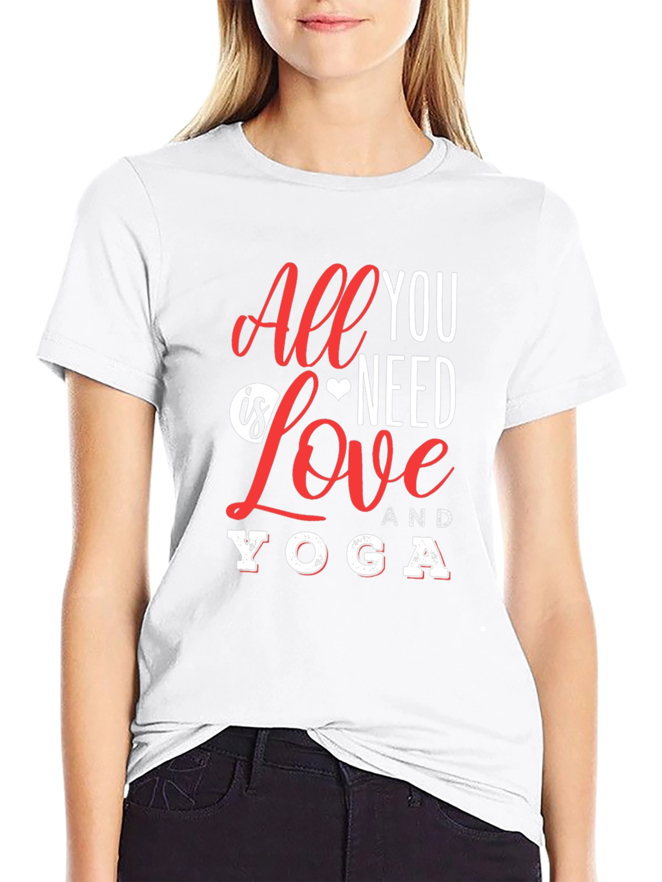All You Need Is Love and Yoga Graphic T-Shirt