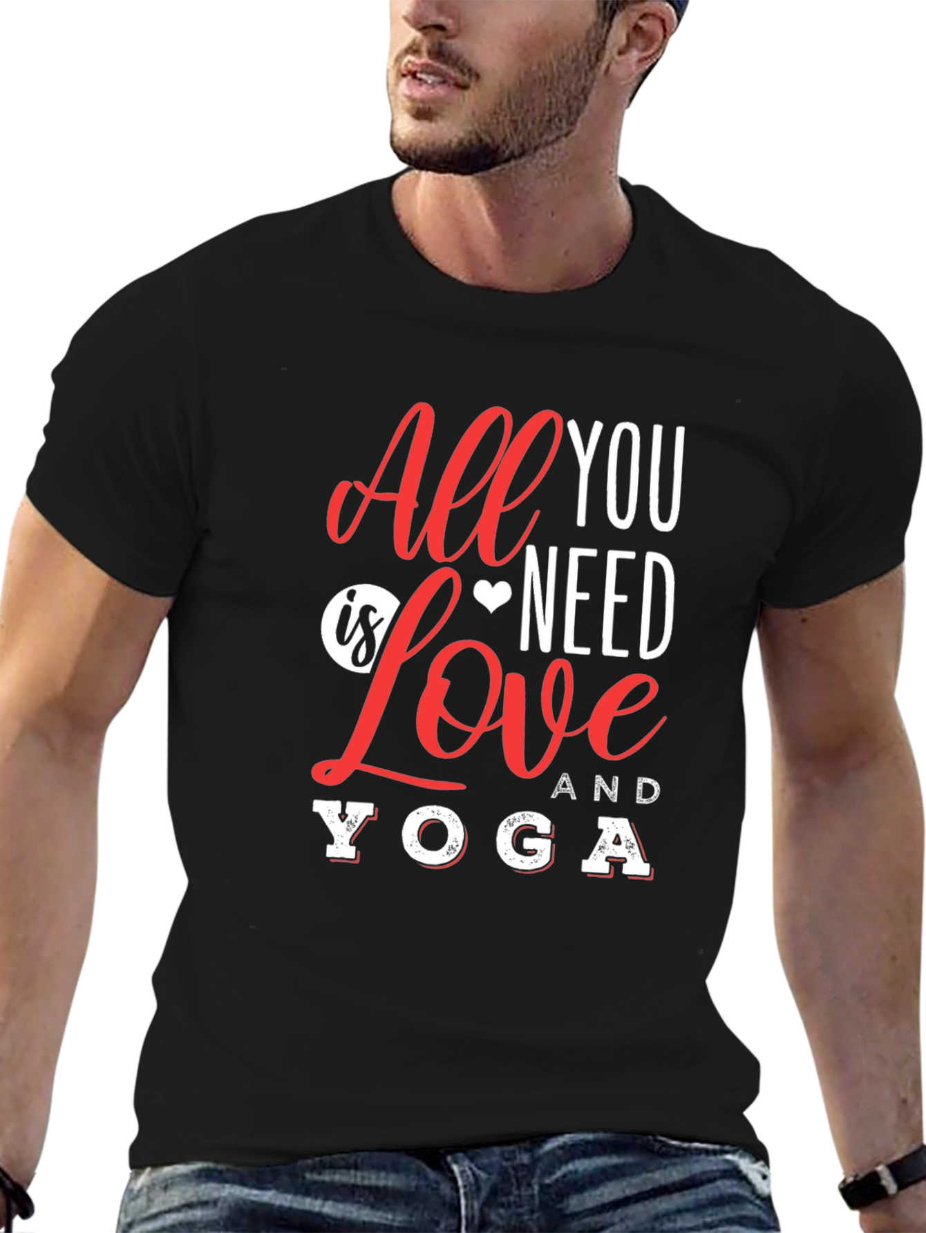 All You Need Is Love and Yoga Graphic T-Shirt
