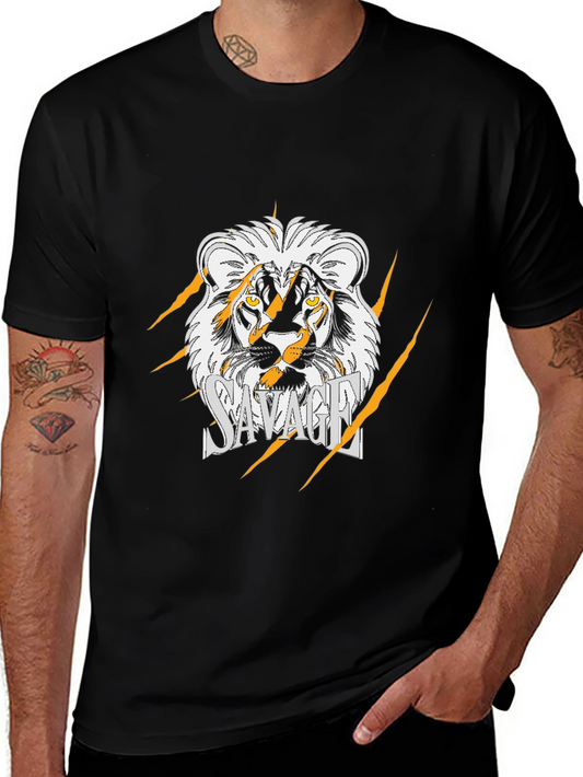 Savage Lion Graphic Black T-Shirt