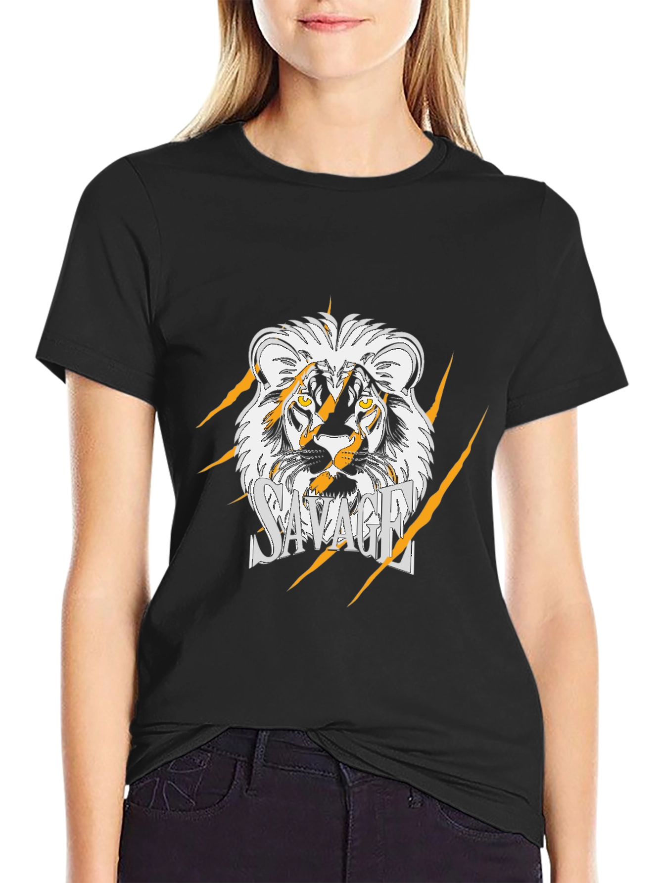 Savage Lion Graphic Black T-Shirt