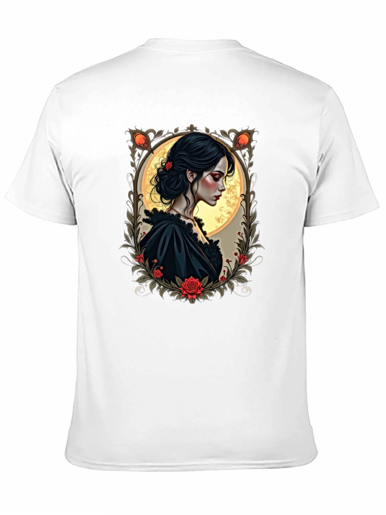 Gothic Romance T-Shirt - Floral Portrait Tee