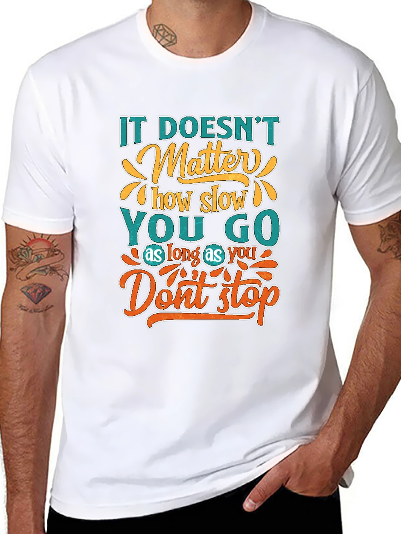Motivational T-Shirt: Never Stop Going