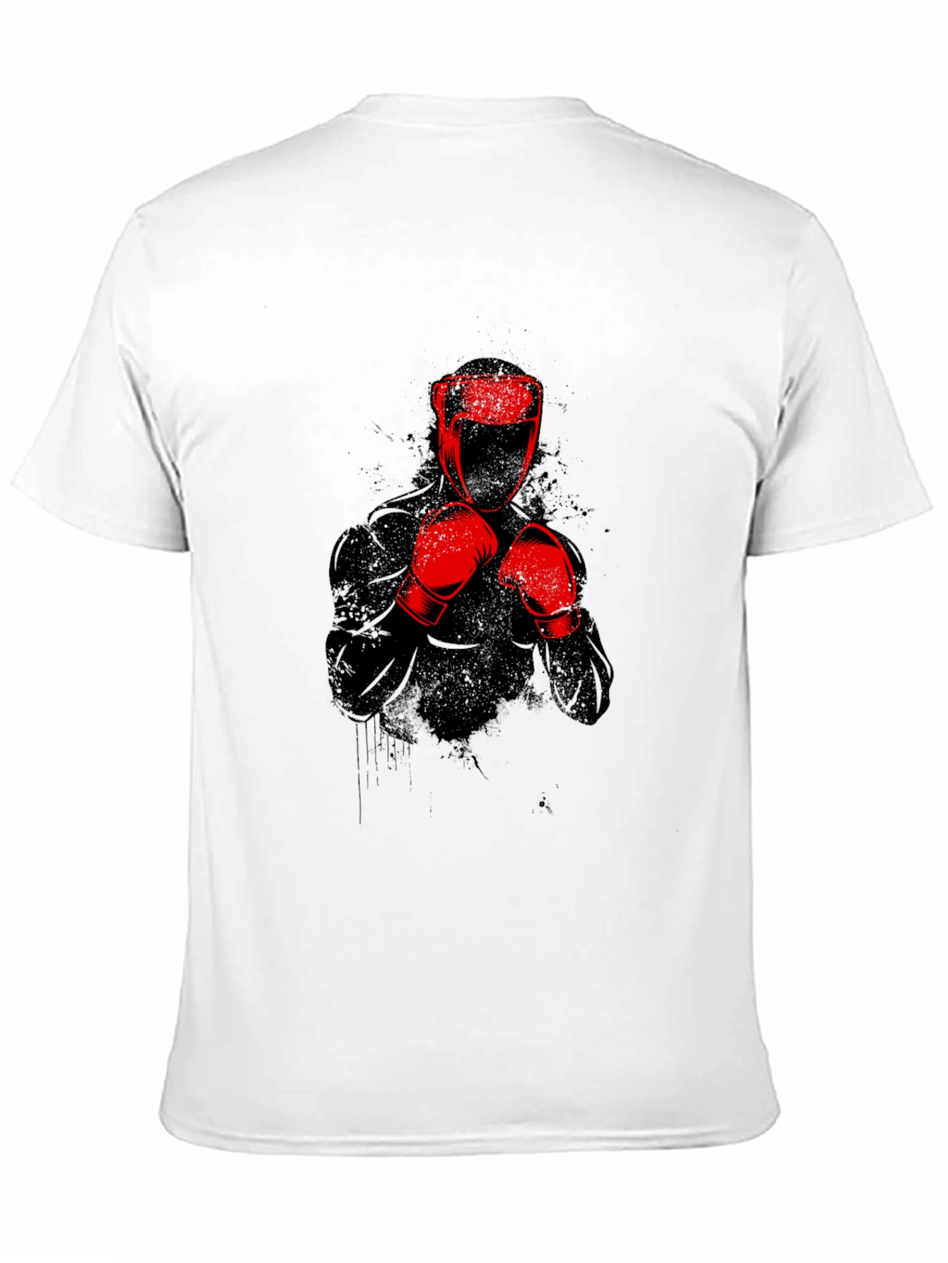 Black T-Shirt with Red Boxing Graphic
