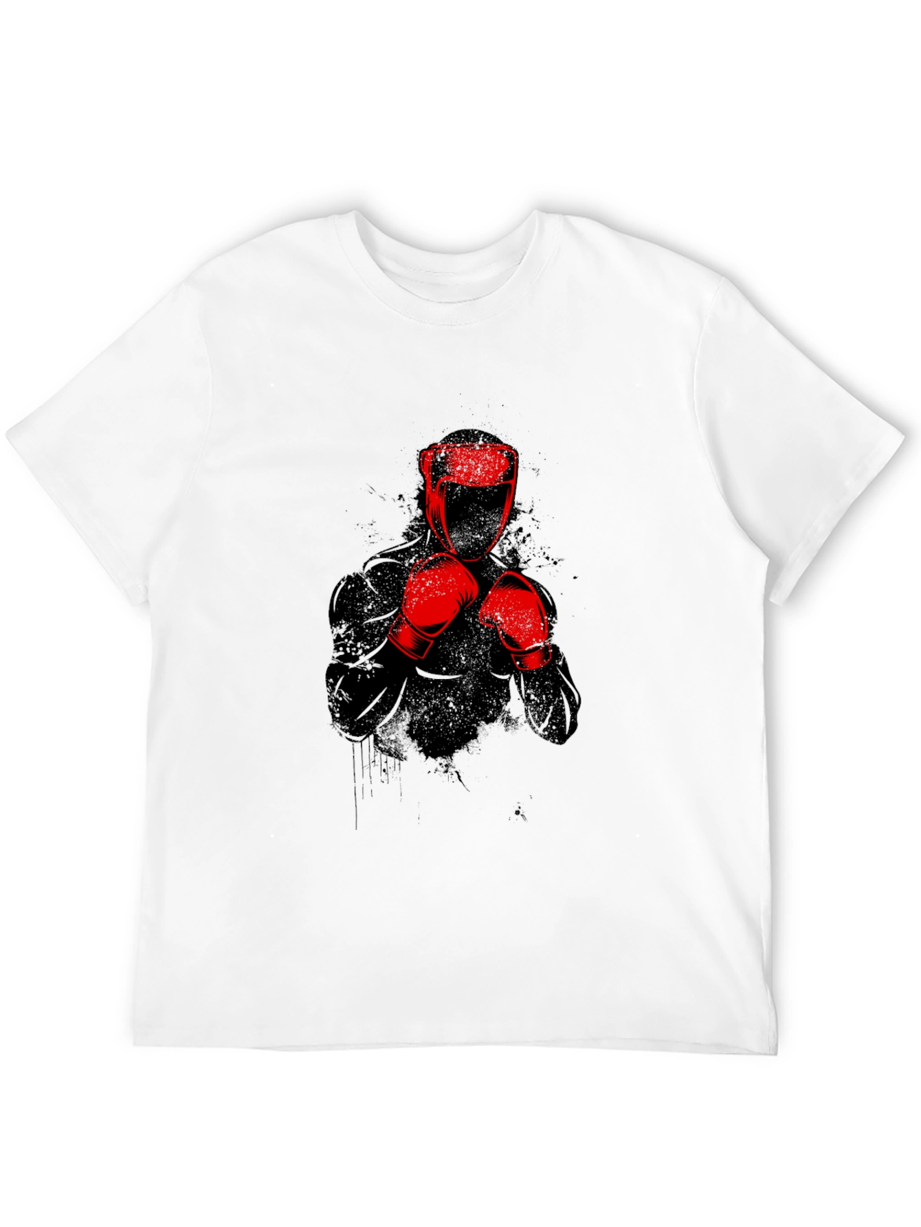 Black T-Shirt with Red Boxing Graphic