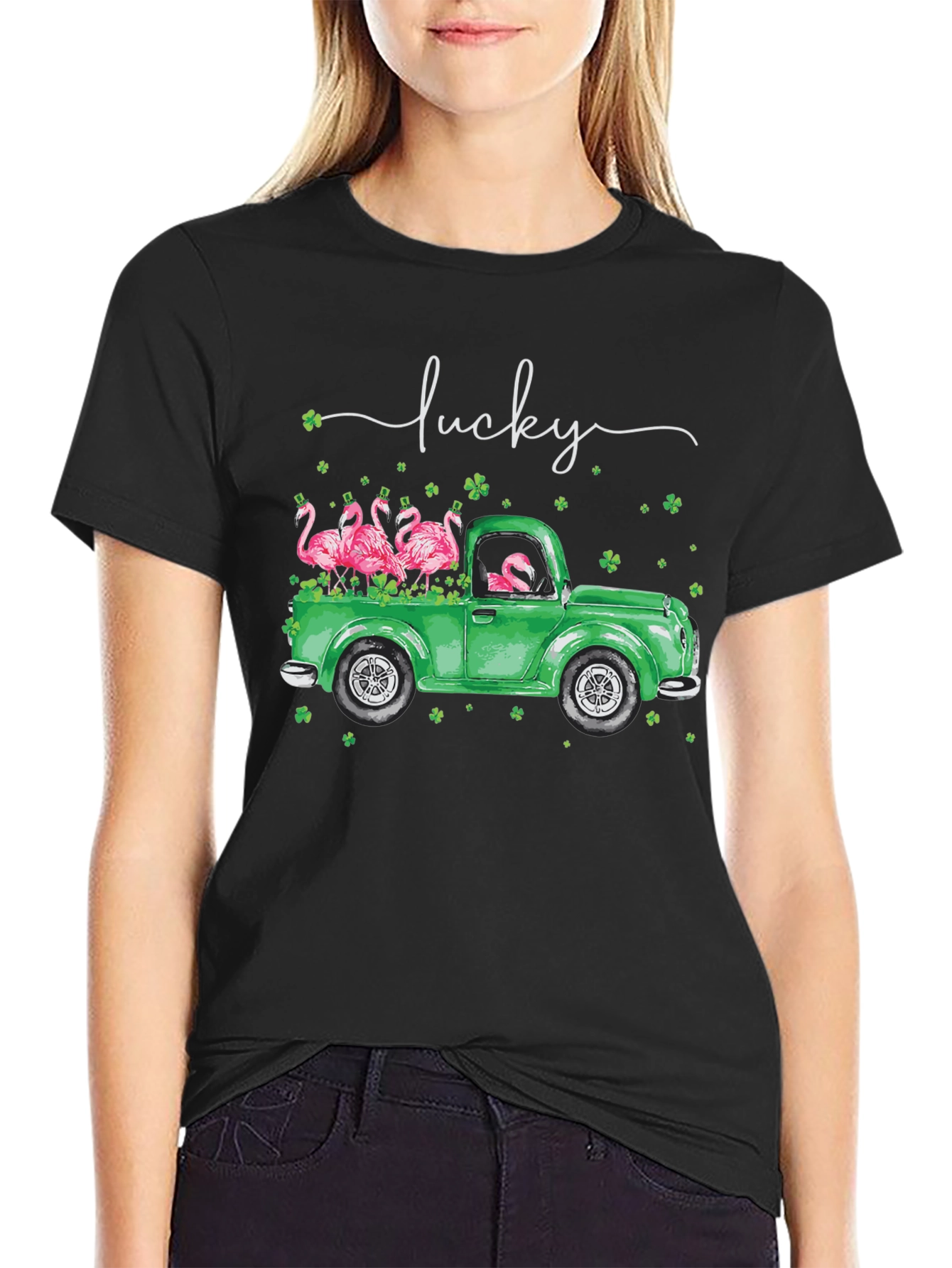 Lucky Flamingo St. Patricks Day T-Shirt