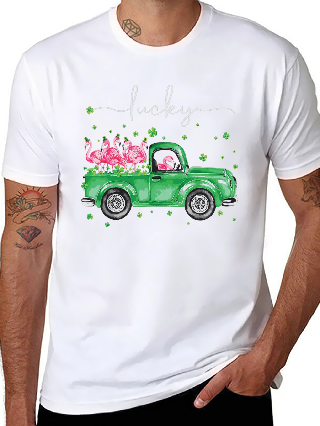 Lucky Flamingo St. Patricks Day T-Shirt