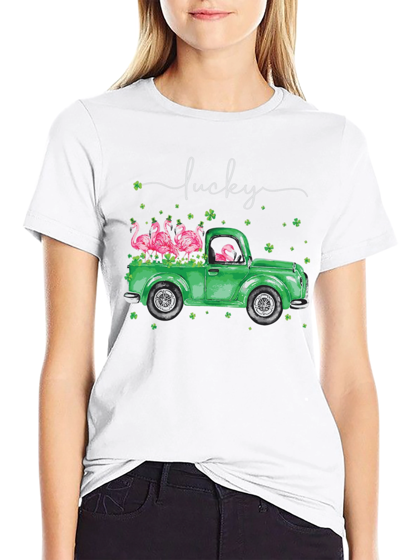 Lucky Flamingo St. Patricks Day T-Shirt