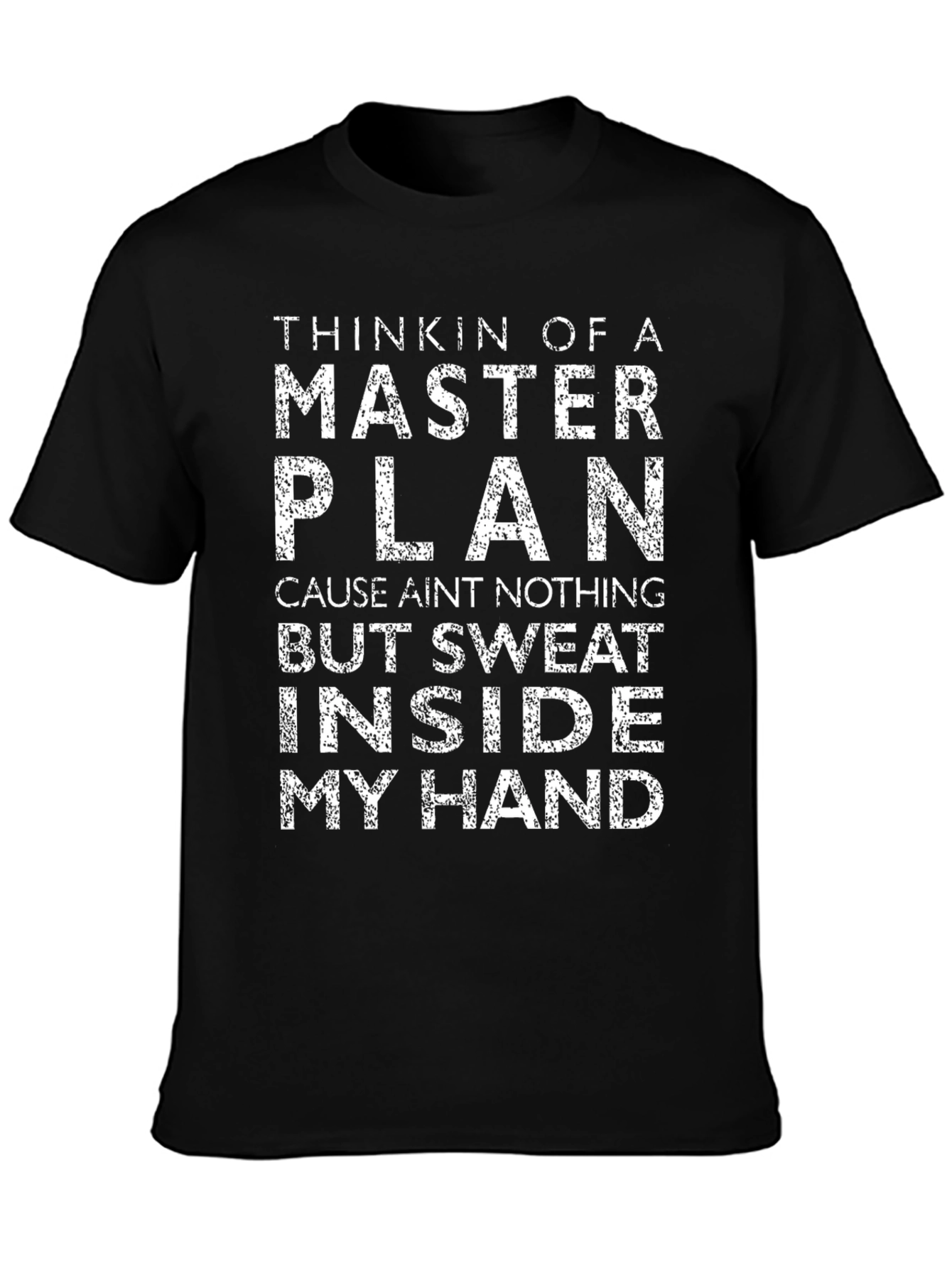 Master Plan Graphic Tee - Black Cotton Casual T-Shirt