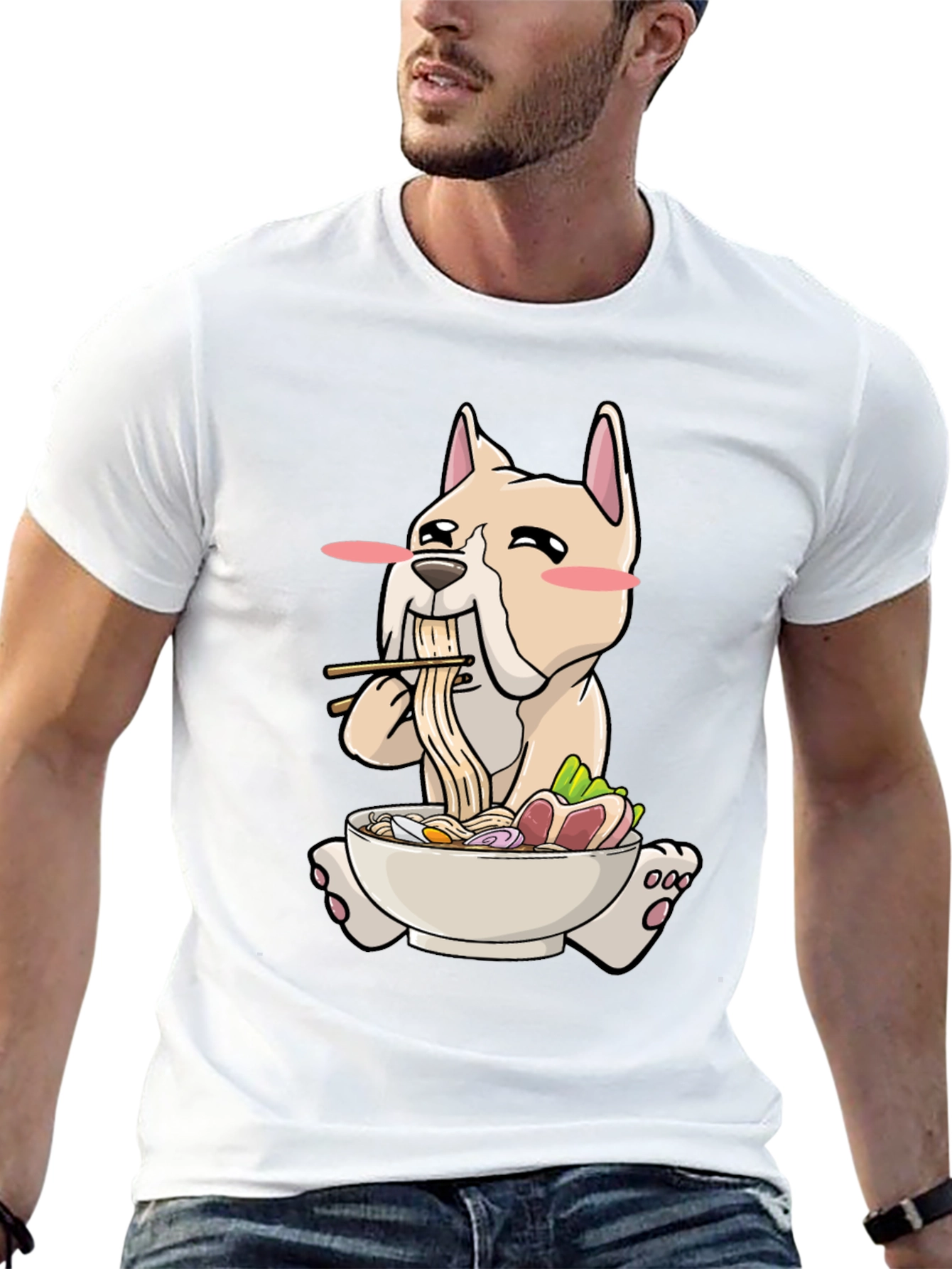 Dog Ramen T-Shirt - Cute Cartoon Graphic Tee