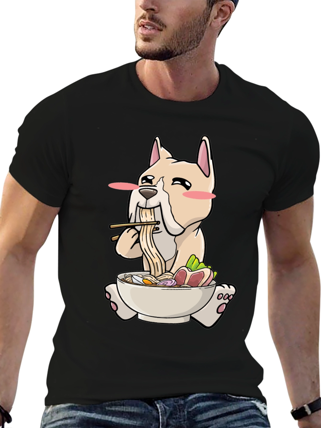 Dog Ramen T-Shirt - Cute Cartoon Graphic Tee