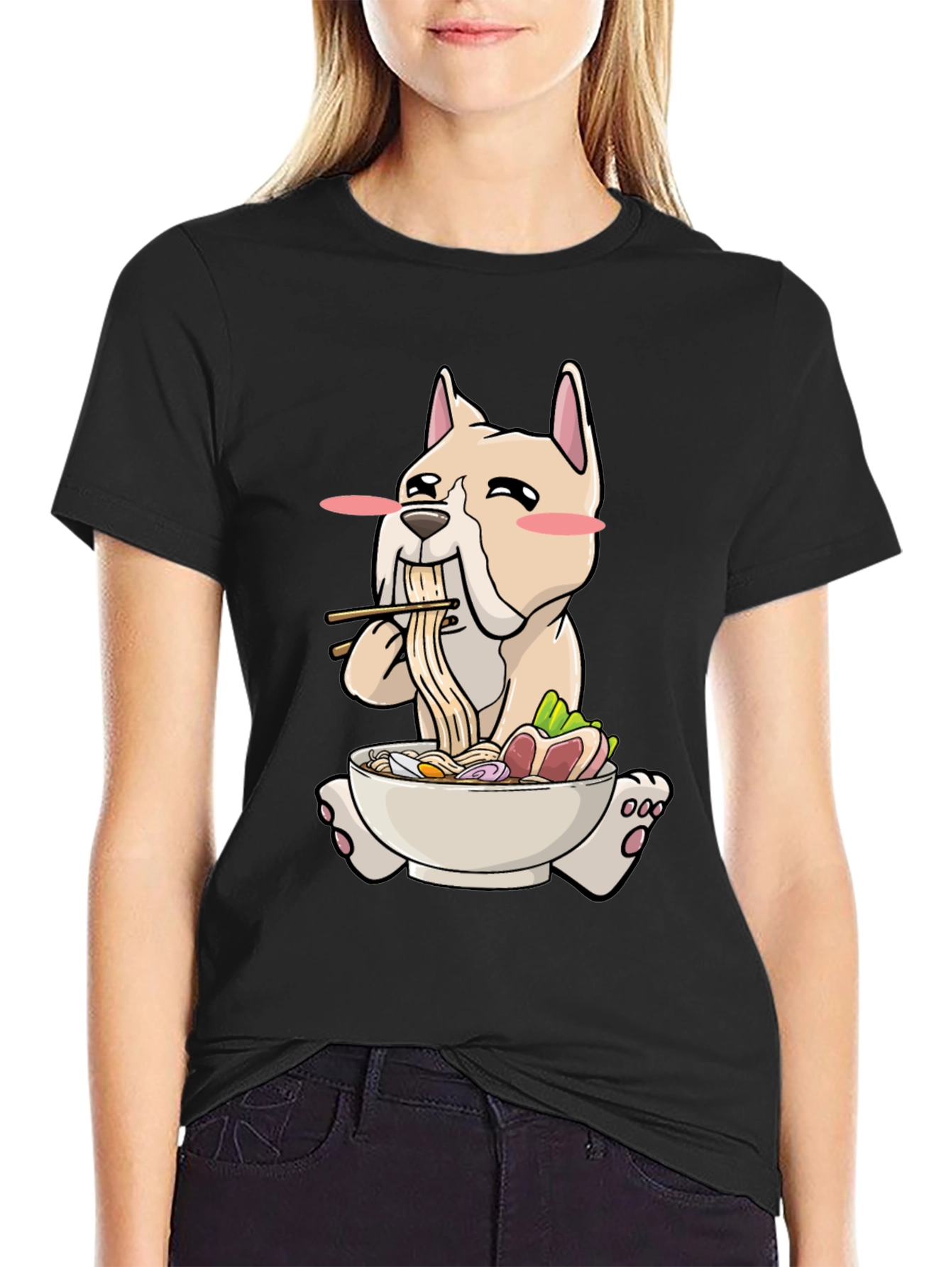 Dog Ramen T-Shirt - Cute Cartoon Graphic Tee