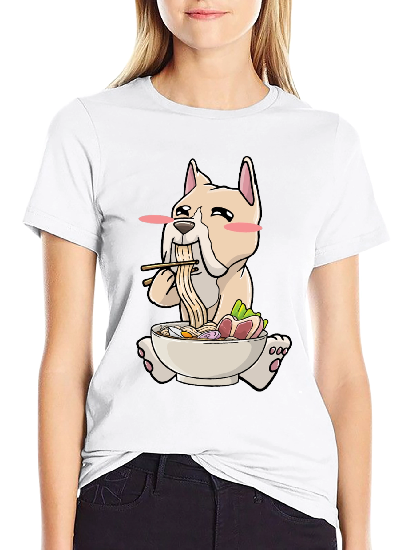 Dog Ramen T-Shirt - Cute Cartoon Graphic Tee