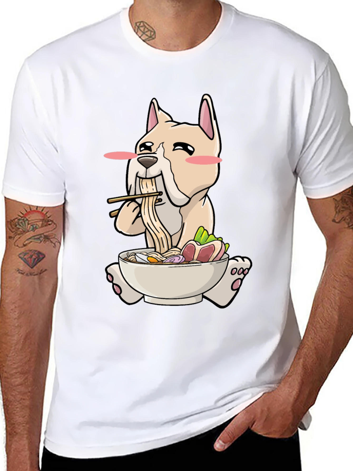 Dog Ramen T-Shirt - Cute Cartoon Graphic Tee