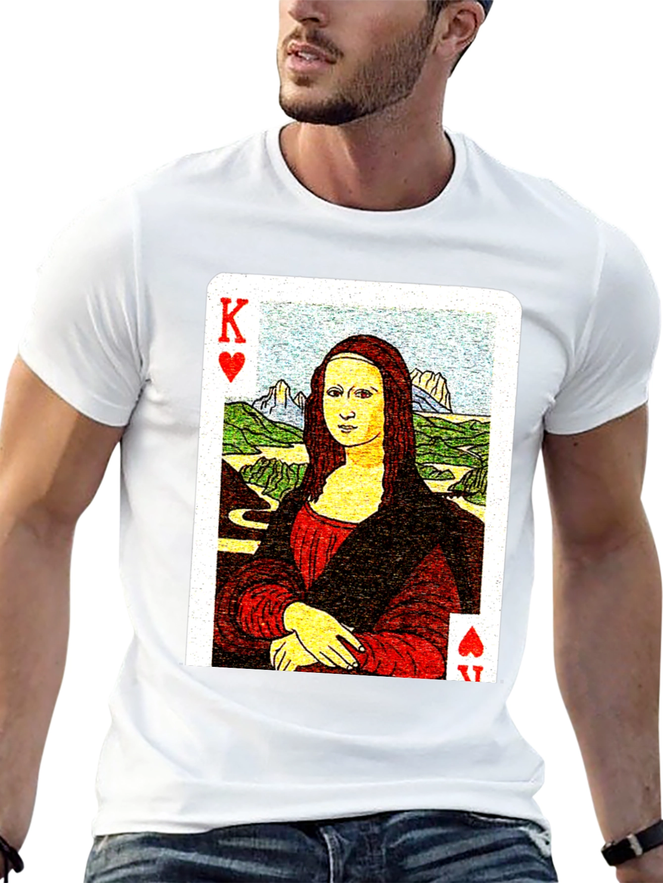 Mona Lisa King of Hearts Graphic Tee