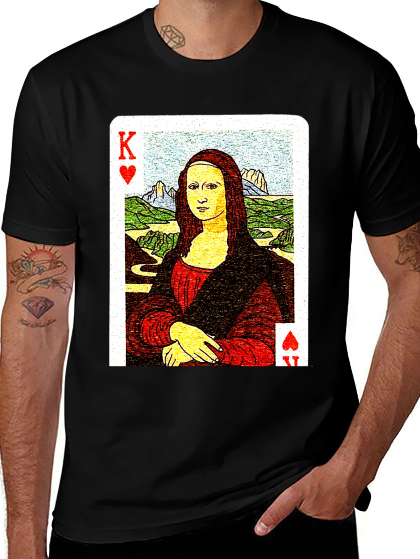 Mona Lisa King of Hearts Graphic Tee