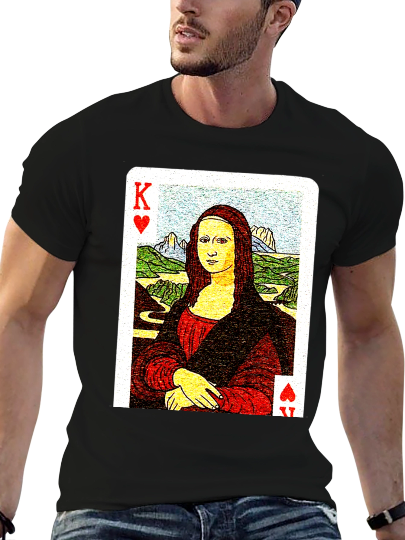 Mona Lisa King of Hearts Graphic Tee