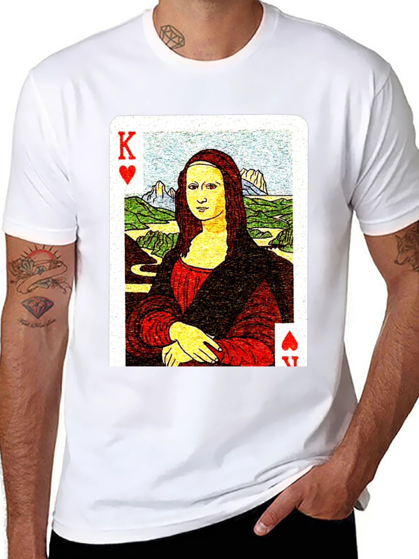 Mona Lisa King of Hearts Graphic Tee