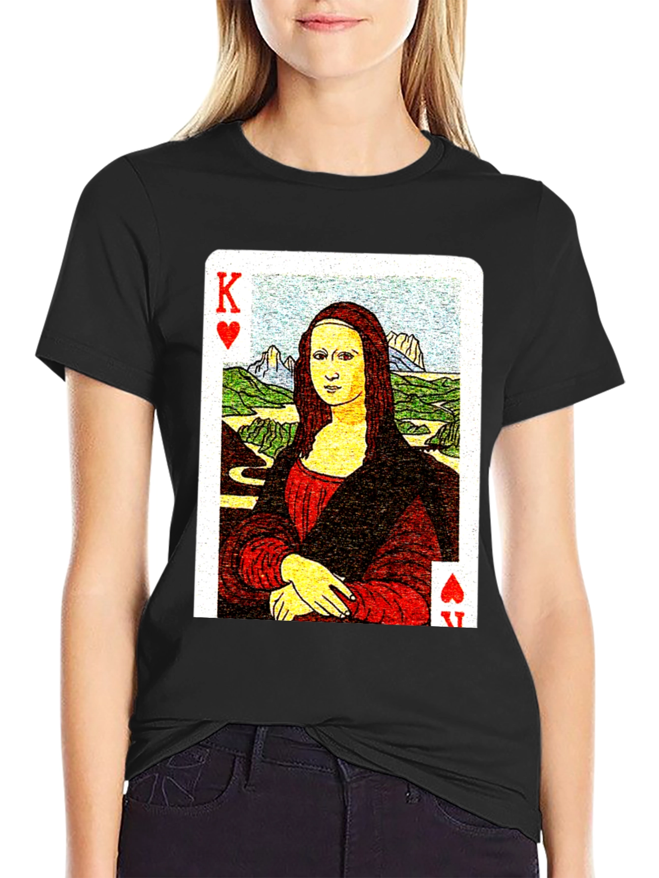 Mona Lisa King of Hearts Graphic Tee