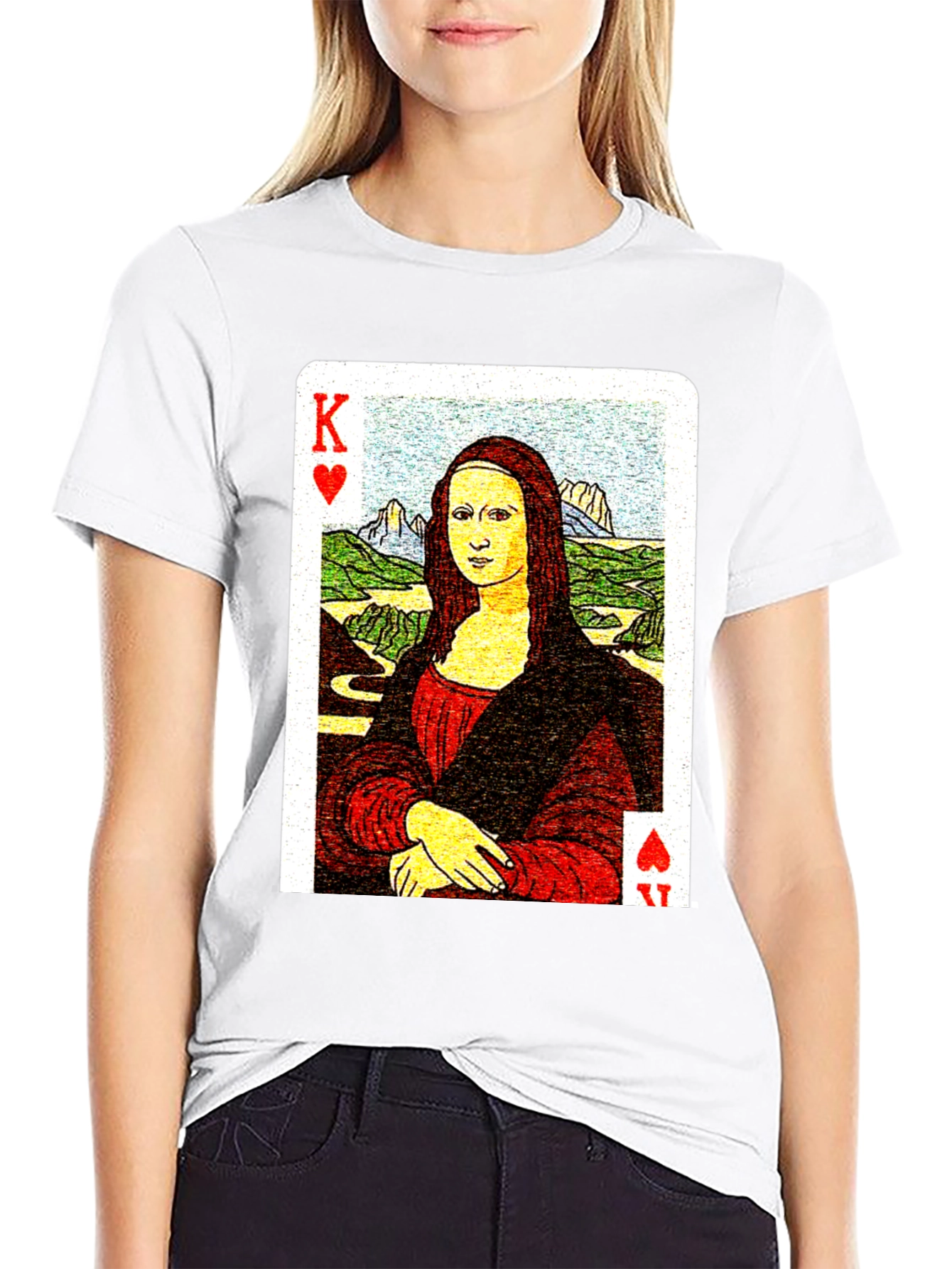 Mona Lisa King of Hearts Graphic Tee