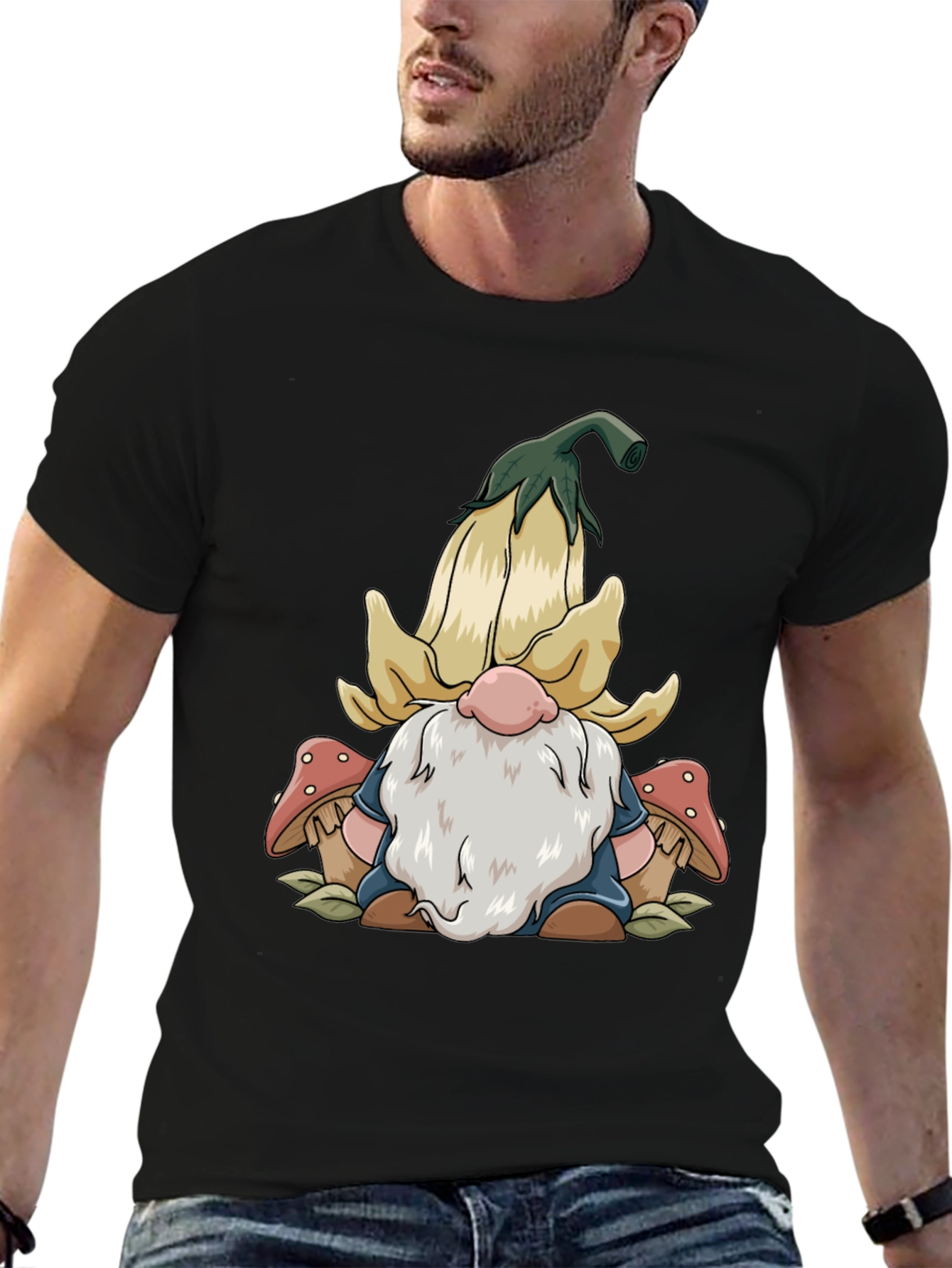 Gnome and Mushroom Graphic Tee