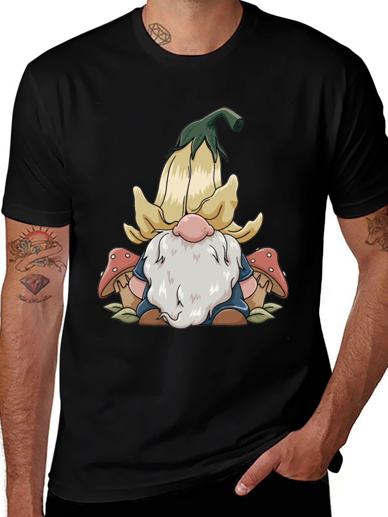 Gnome and Mushroom Graphic Tee