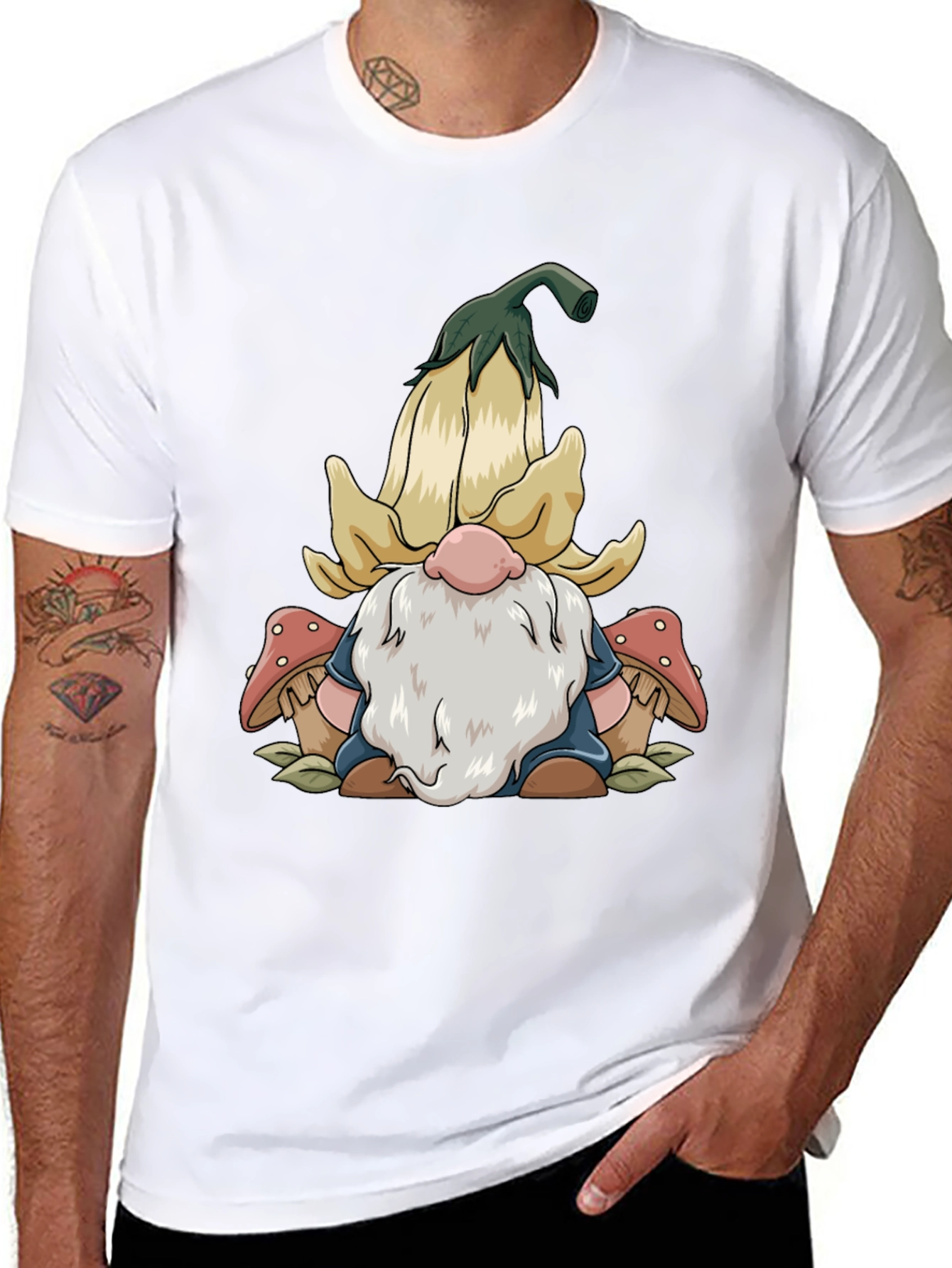 Gnome and Mushroom Graphic Tee