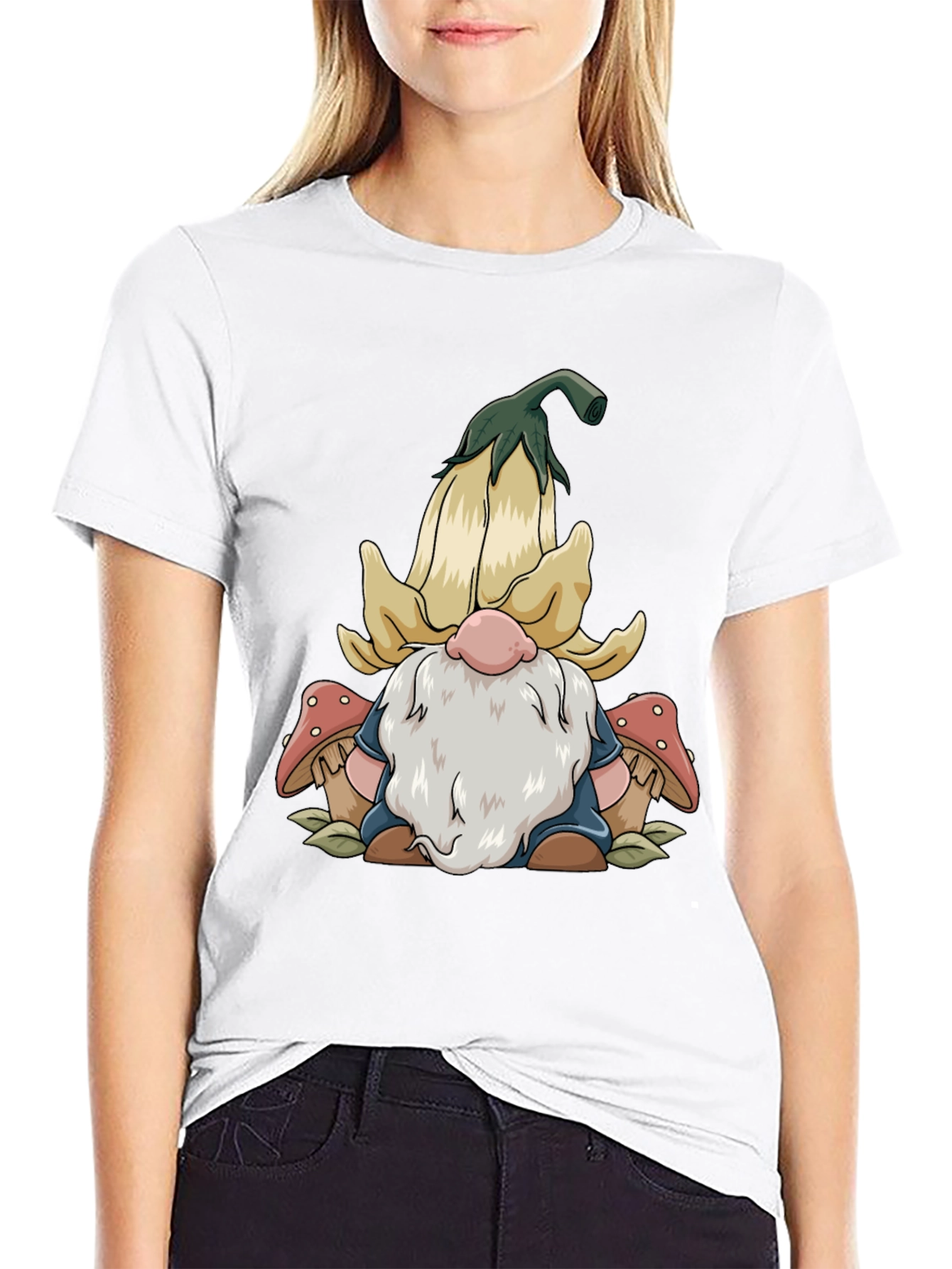 Gnome and Mushroom Graphic Tee