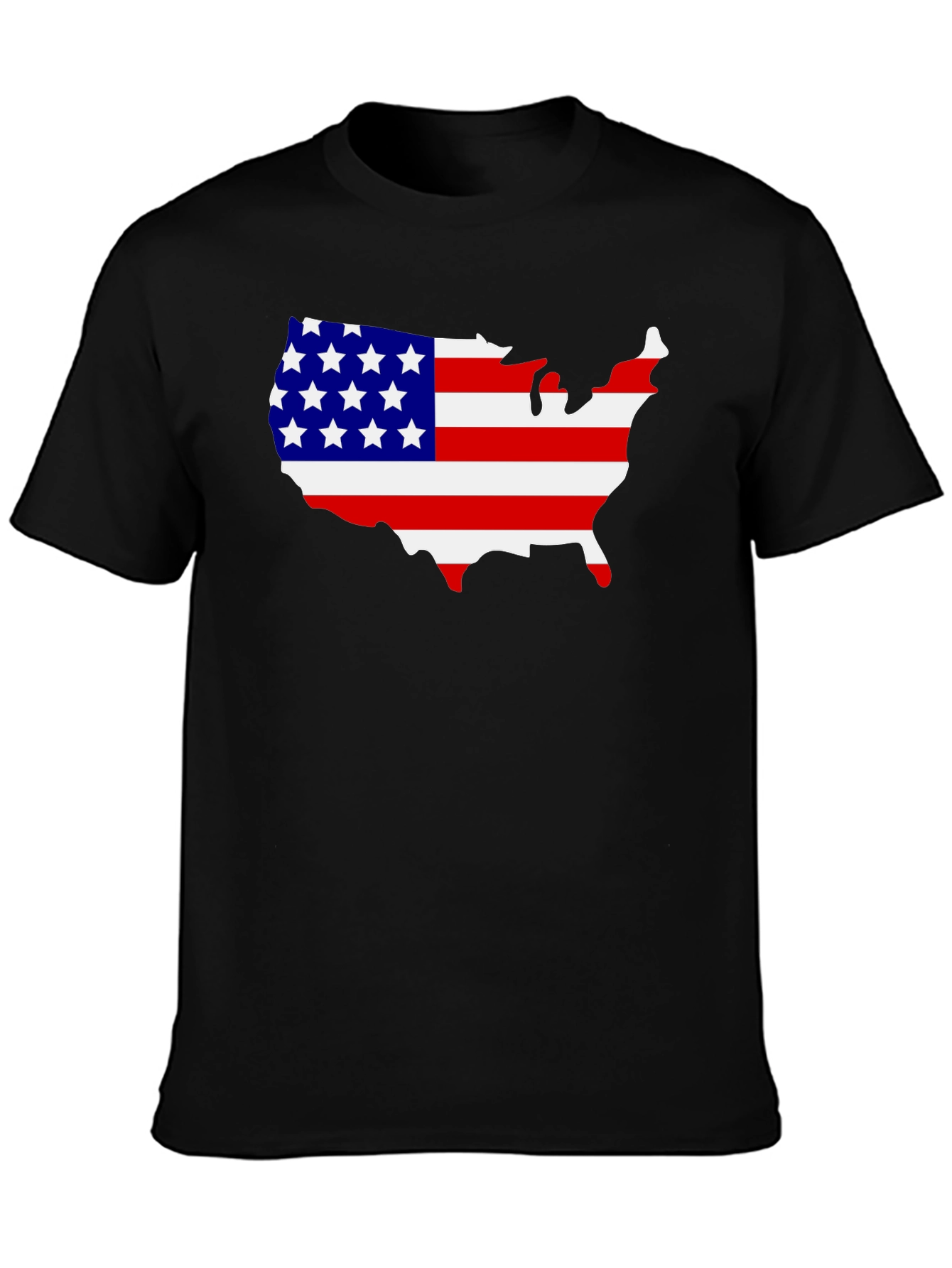 USA Flag Map Graphic T-Shirt - Patriotic Pride