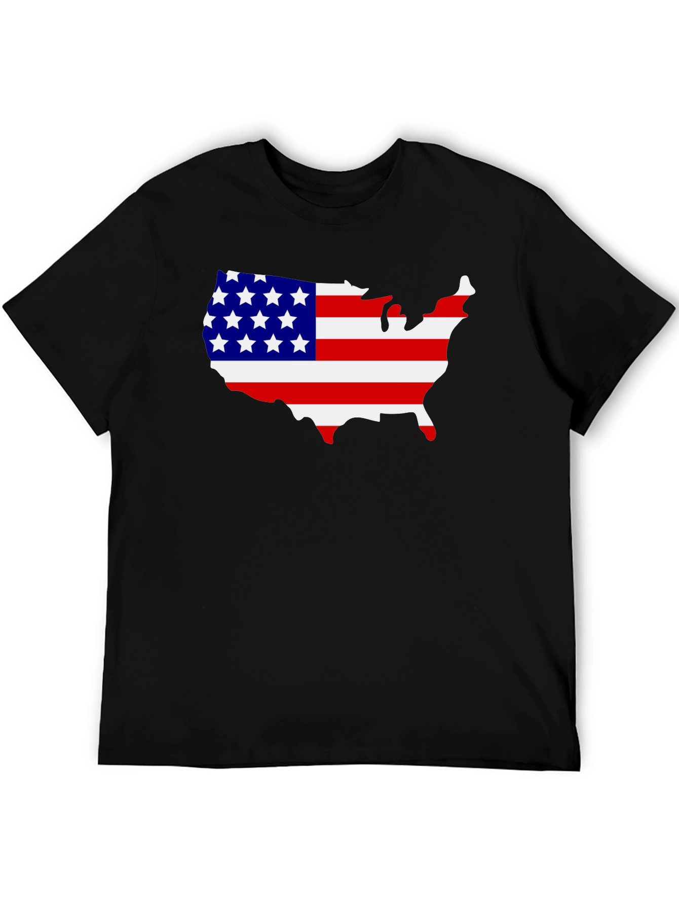 USA Flag Map Graphic T-Shirt - Patriotic Pride