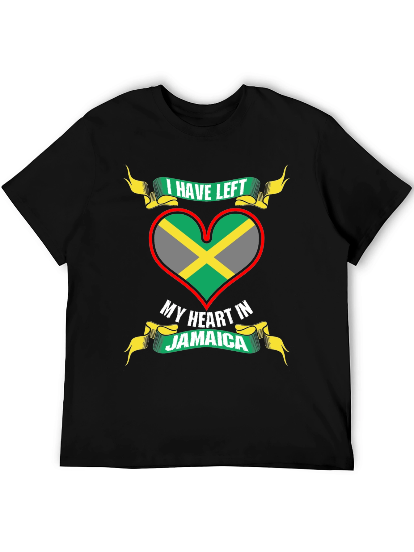 Jamaica Heart Flag Graphic T-Shirt