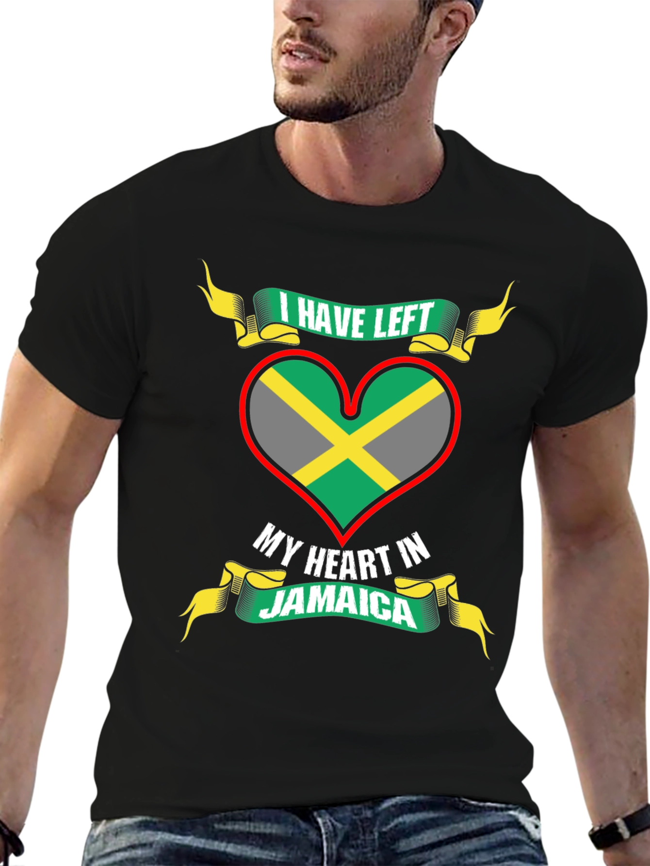 Jamaica Heart Flag Graphic T-Shirt