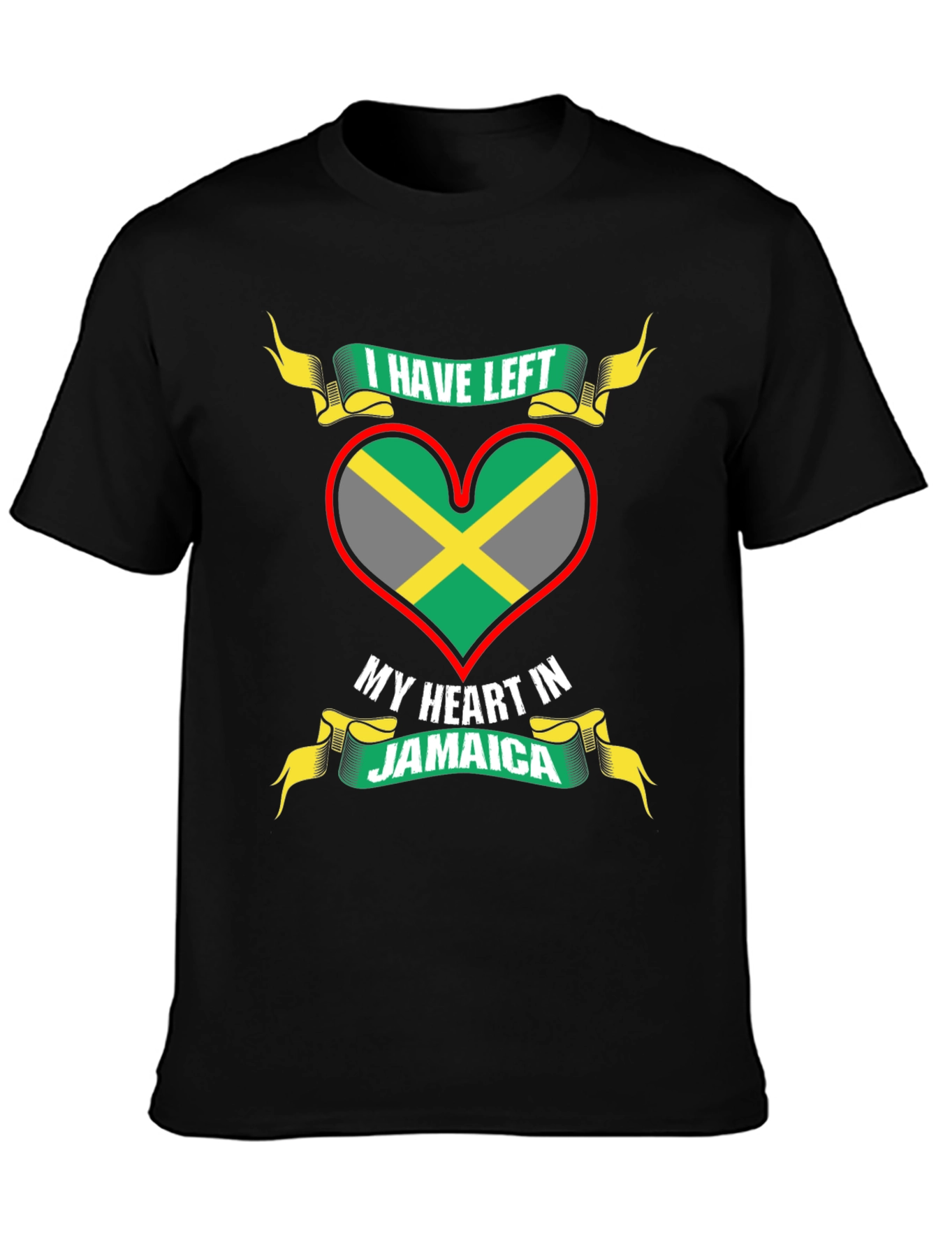 Jamaica Heart Flag Graphic T-Shirt