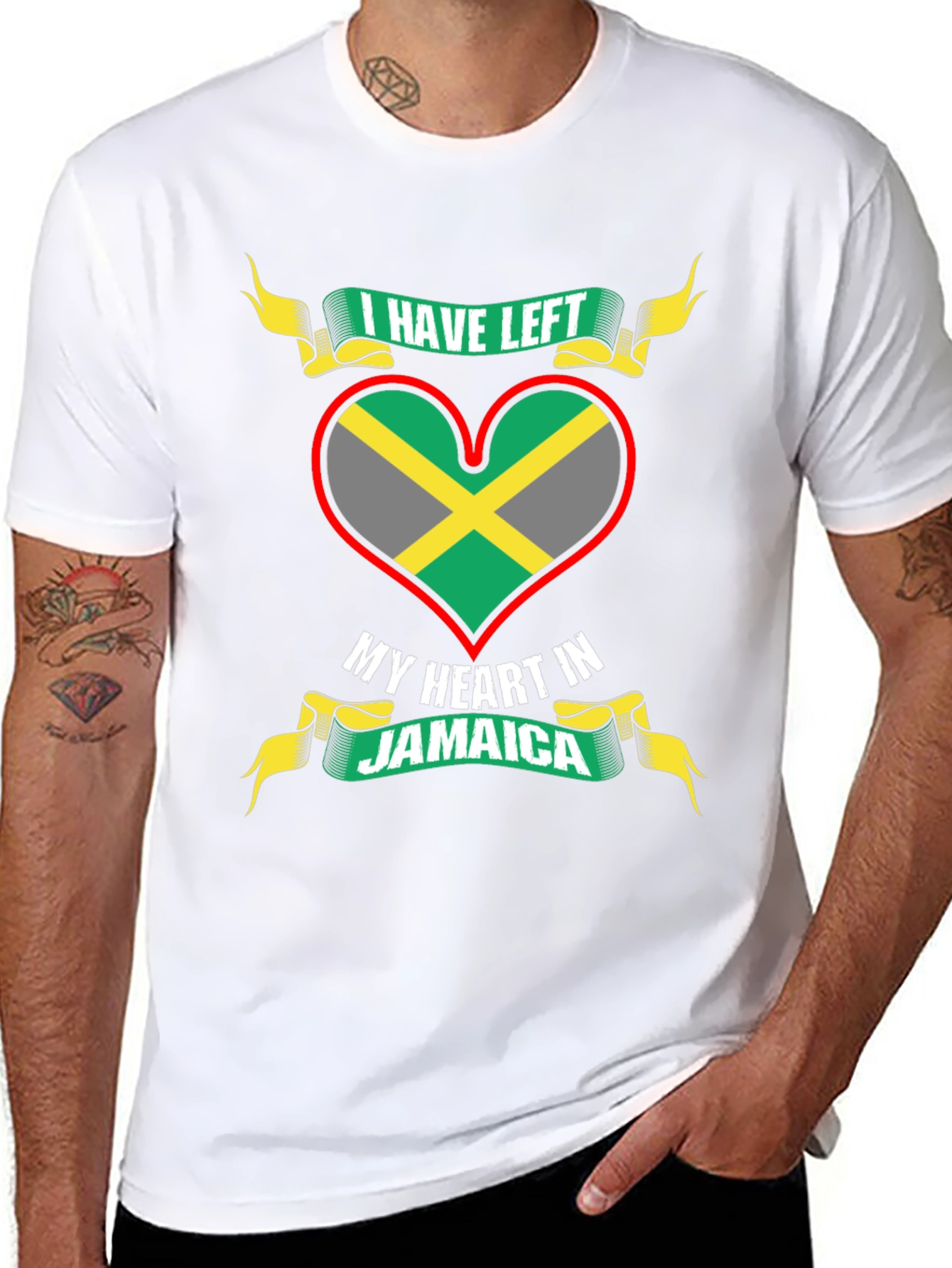Jamaica Heart Flag Graphic T-Shirt