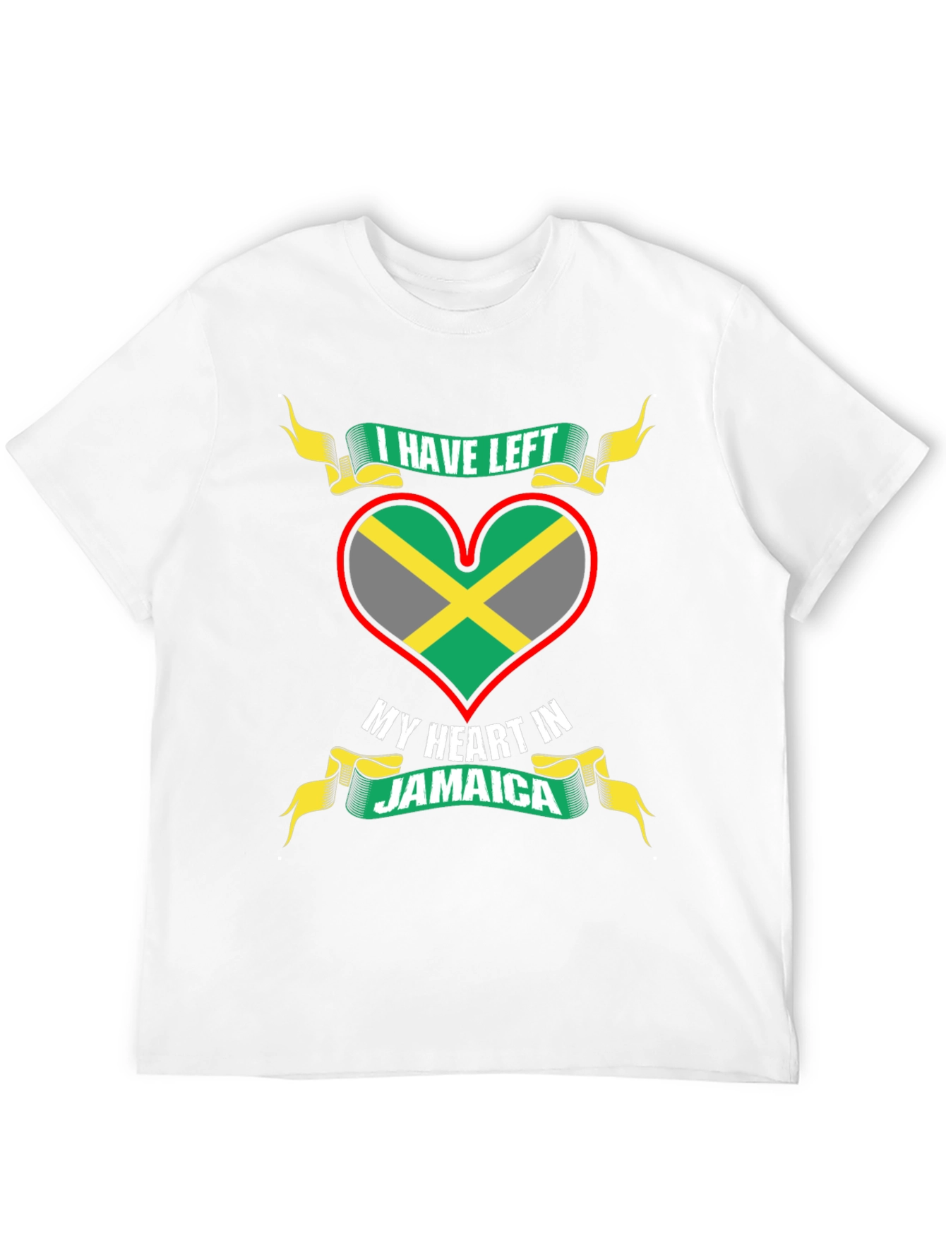 Jamaica Heart Flag Graphic T-Shirt