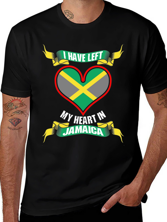Jamaica Heart Flag Graphic T-Shirt