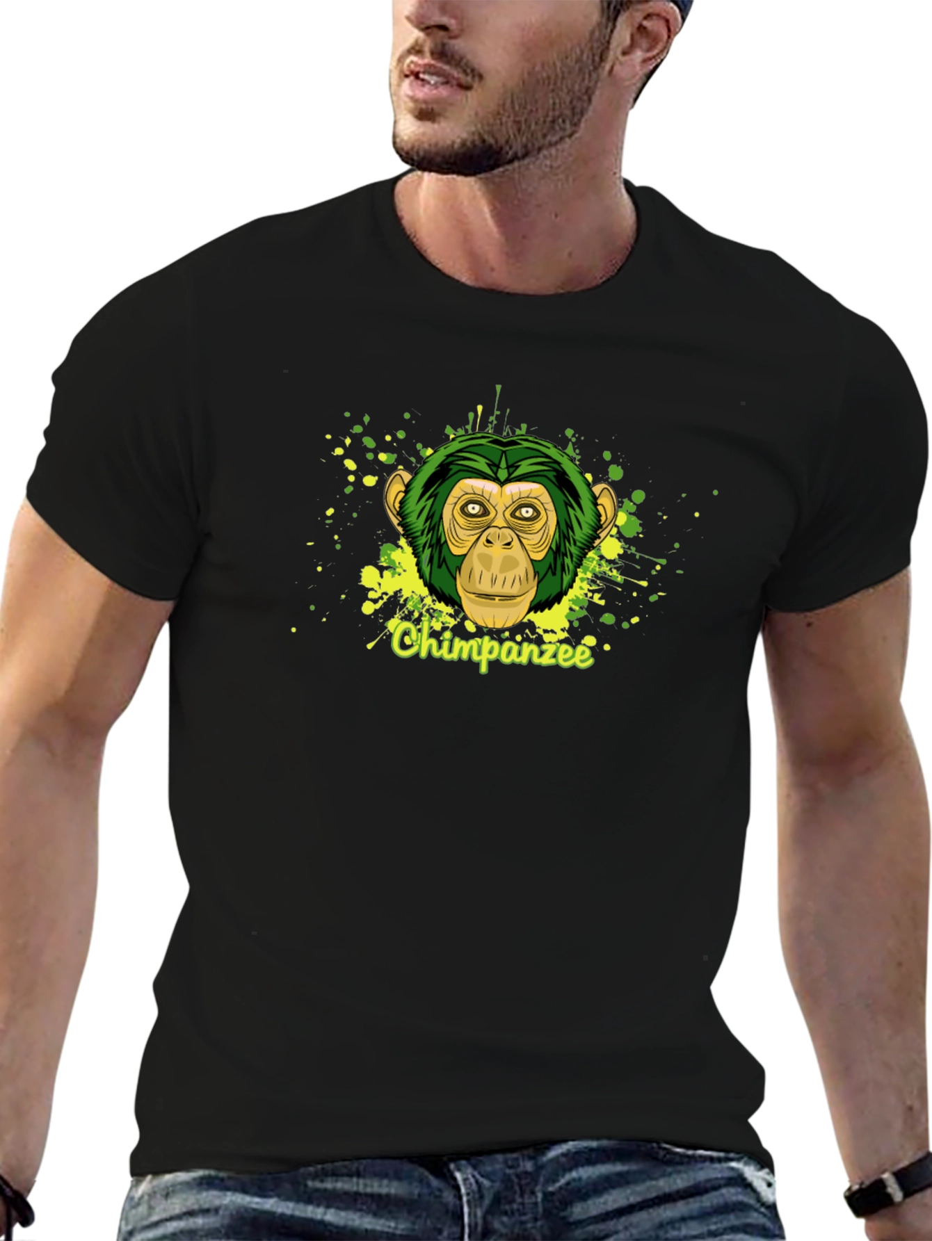 Chimpanzee Graphic Tee - Mens Black T-Shirt