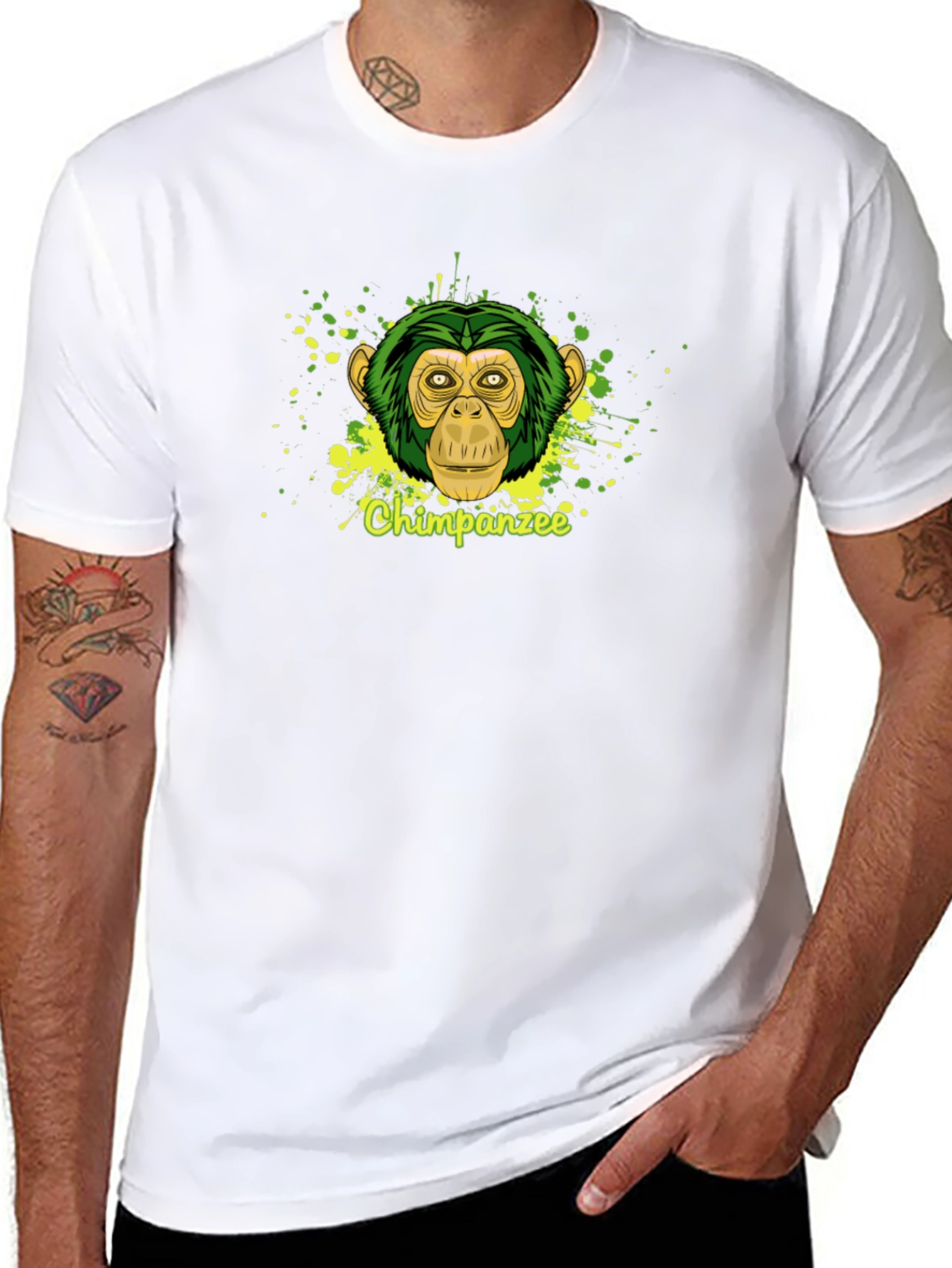 Chimpanzee Graphic Tee - Mens Black T-Shirt