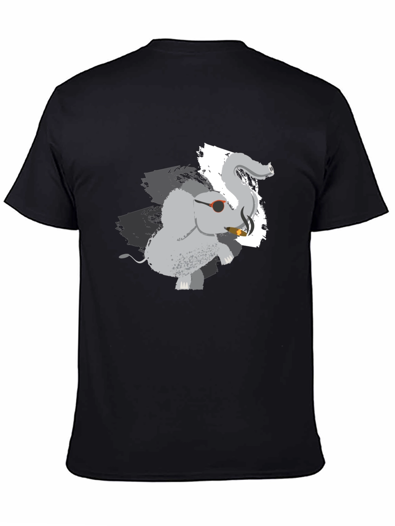 Cool Elephant Graphic Tee - Black