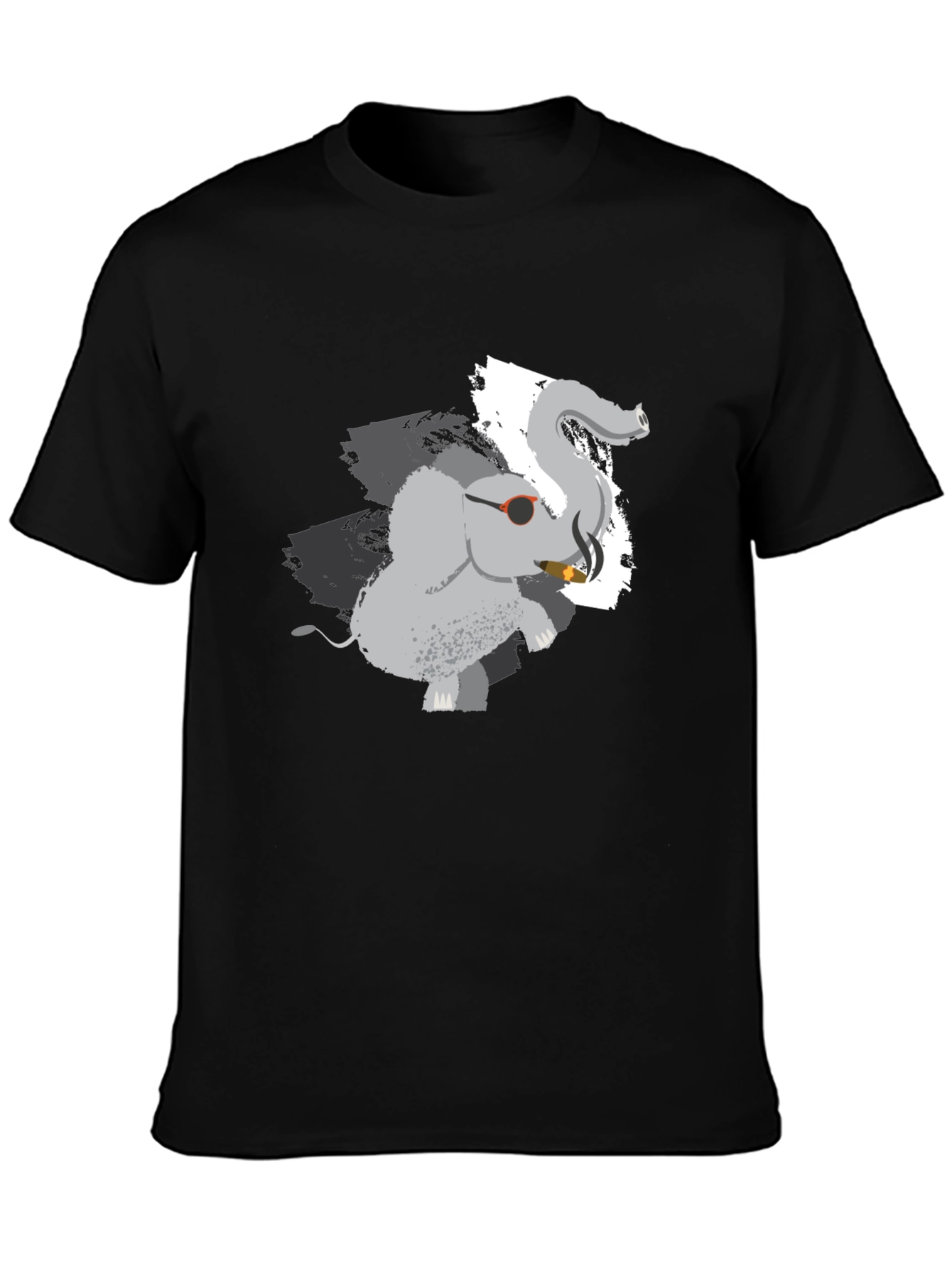 Cool Elephant Graphic Tee - Black