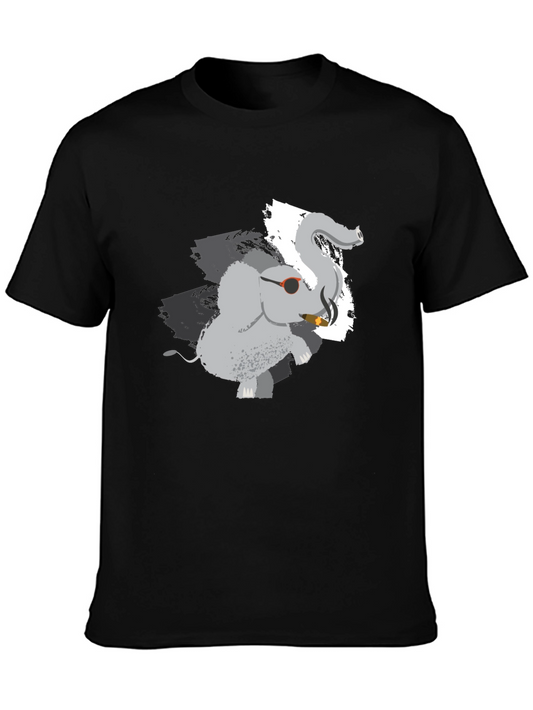 Cool Elephant Graphic Tee - Black