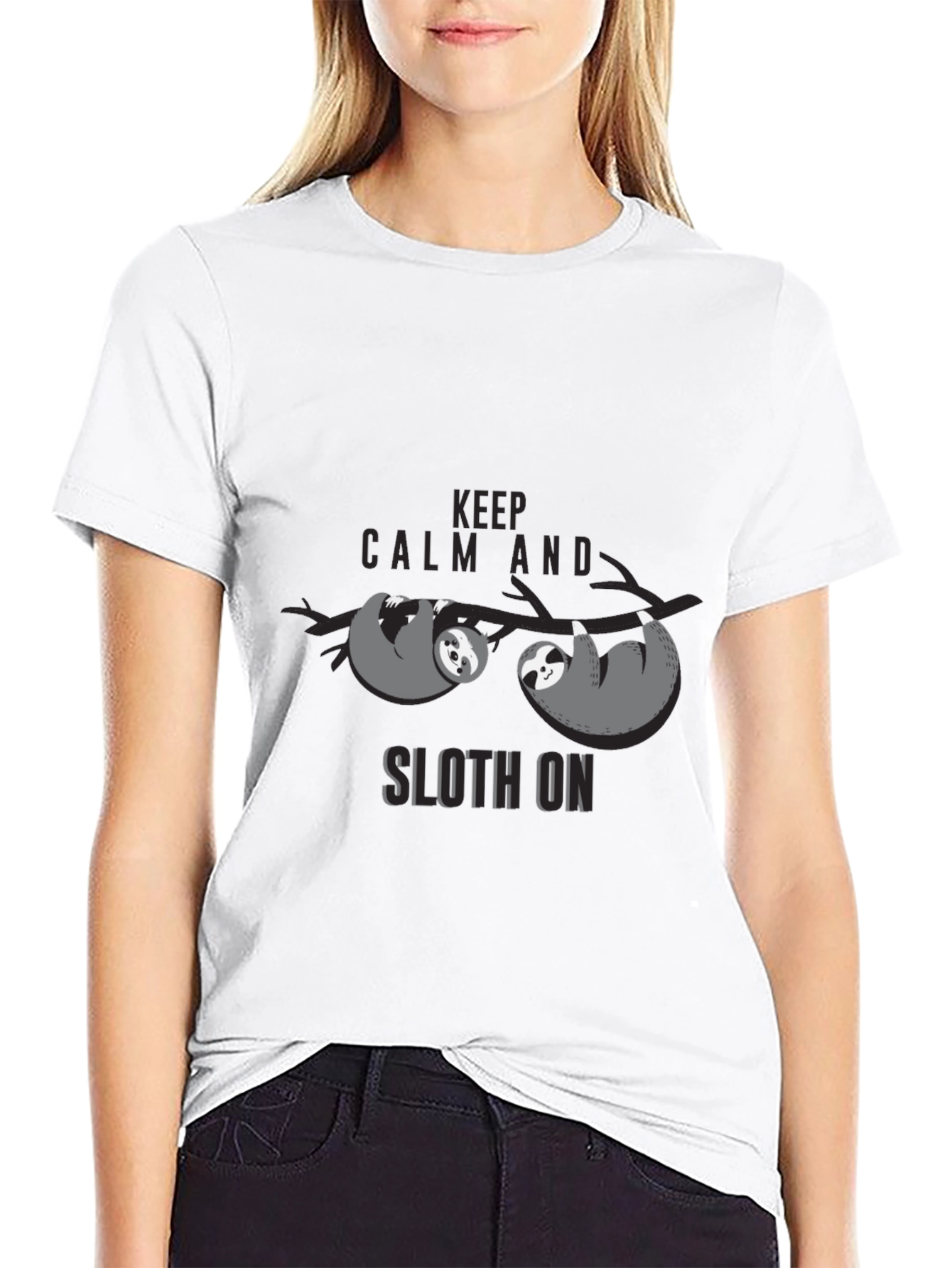 Keep Calm and Sloth On Graphic T-Shirt