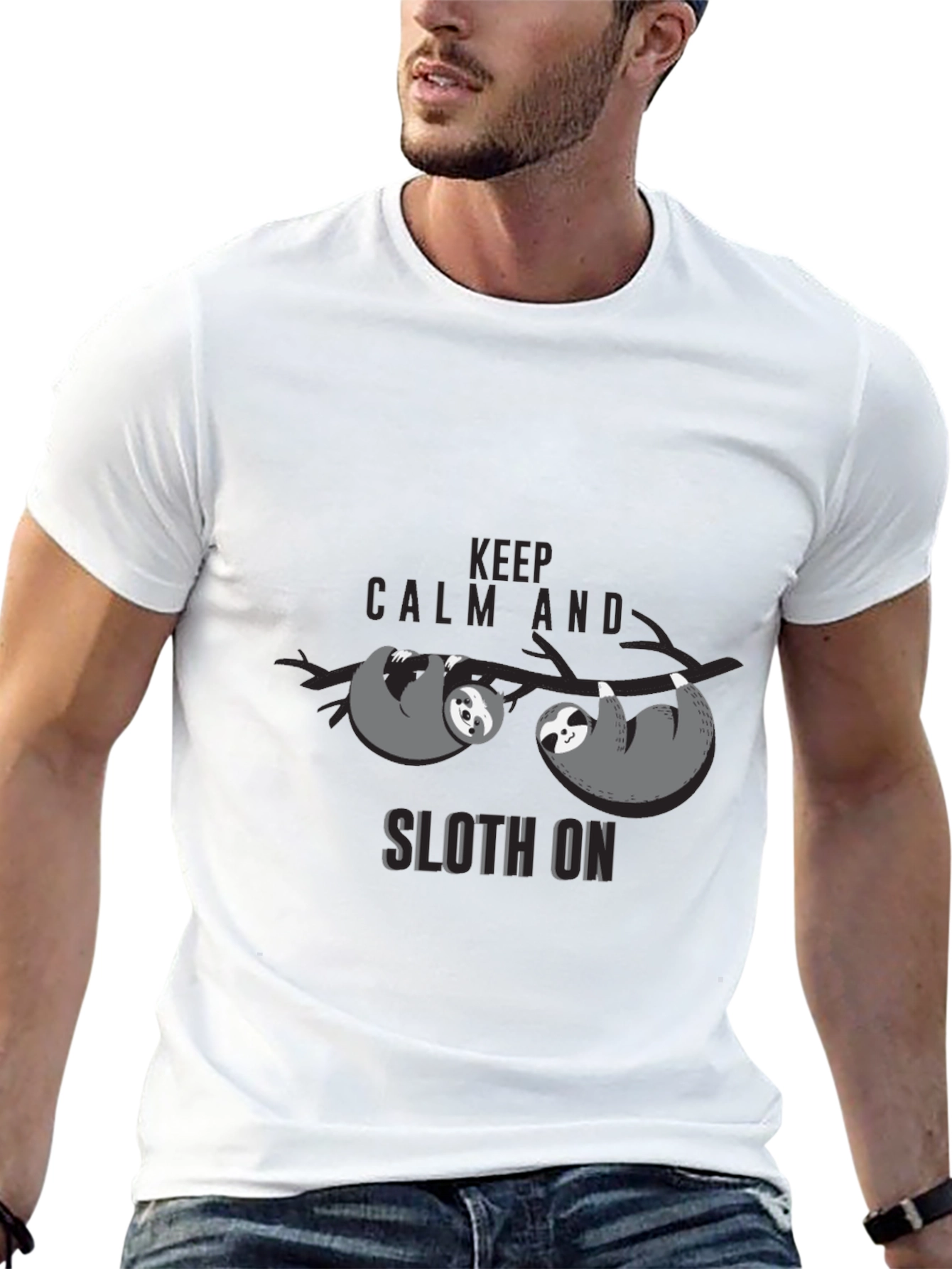 Keep Calm and Sloth On Graphic T-Shirt