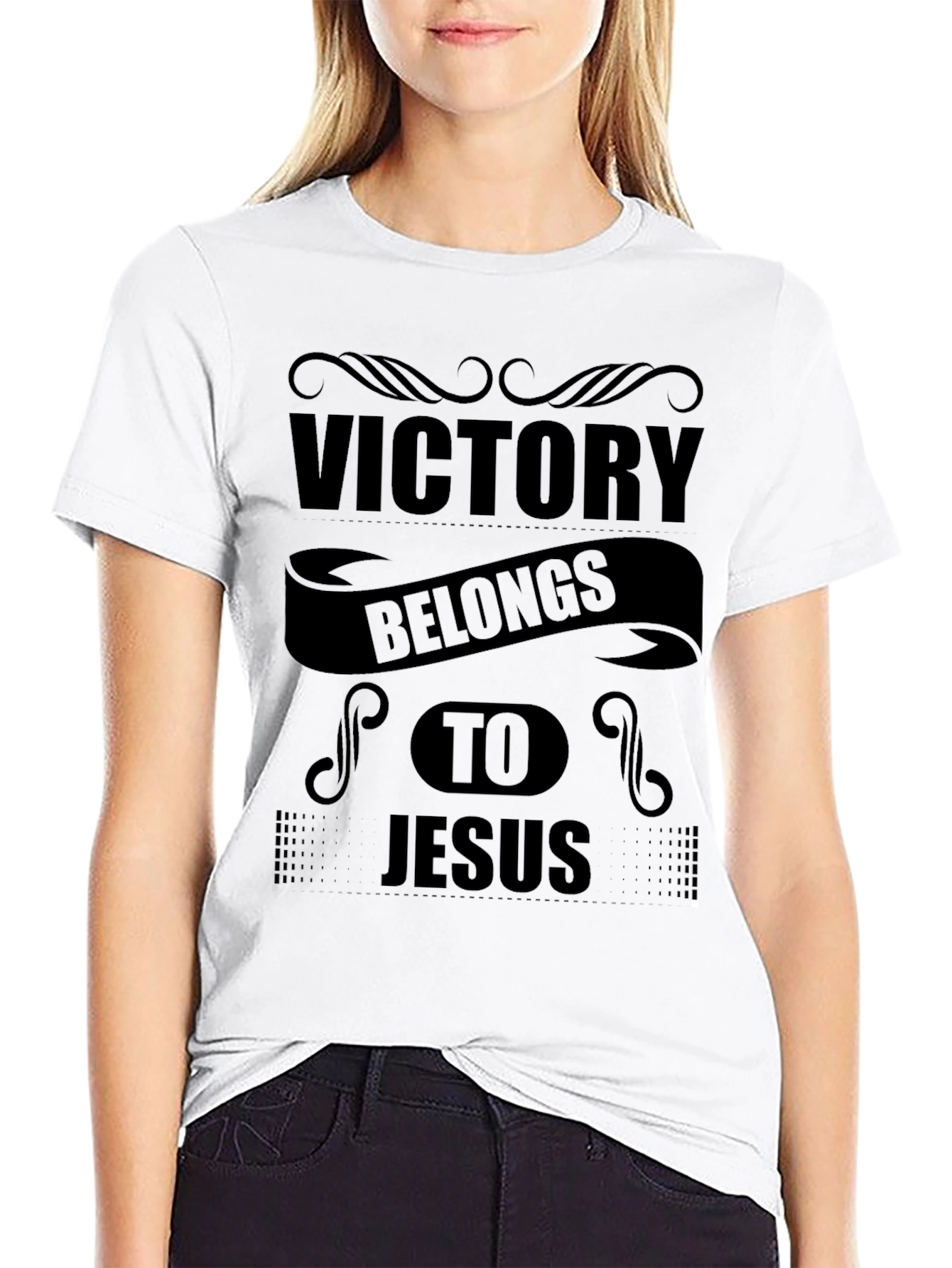 Victory Belongs to Jesus Black T-Shirt