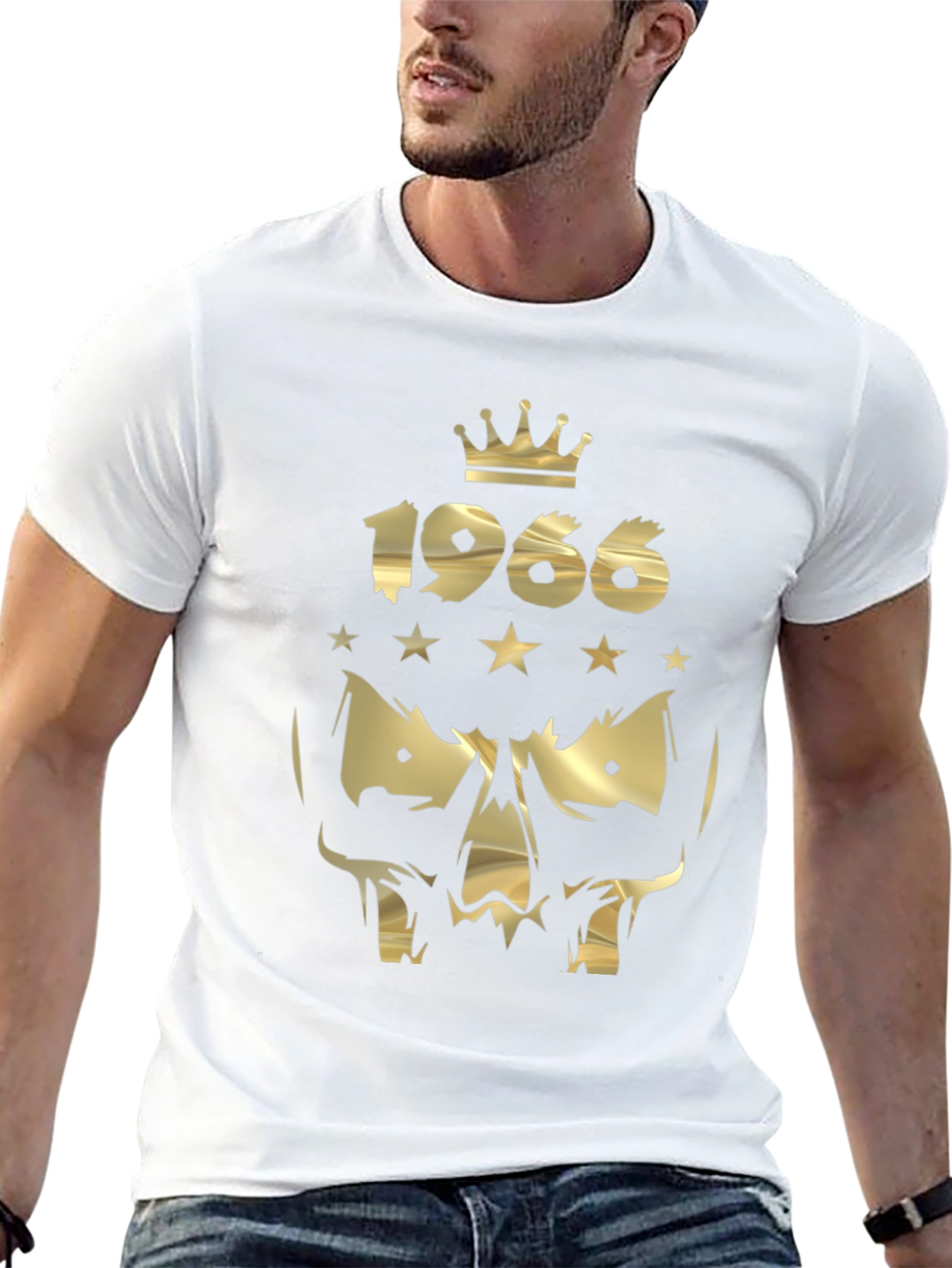 Golden Skull Crown 1966 Graphic Tee - Black